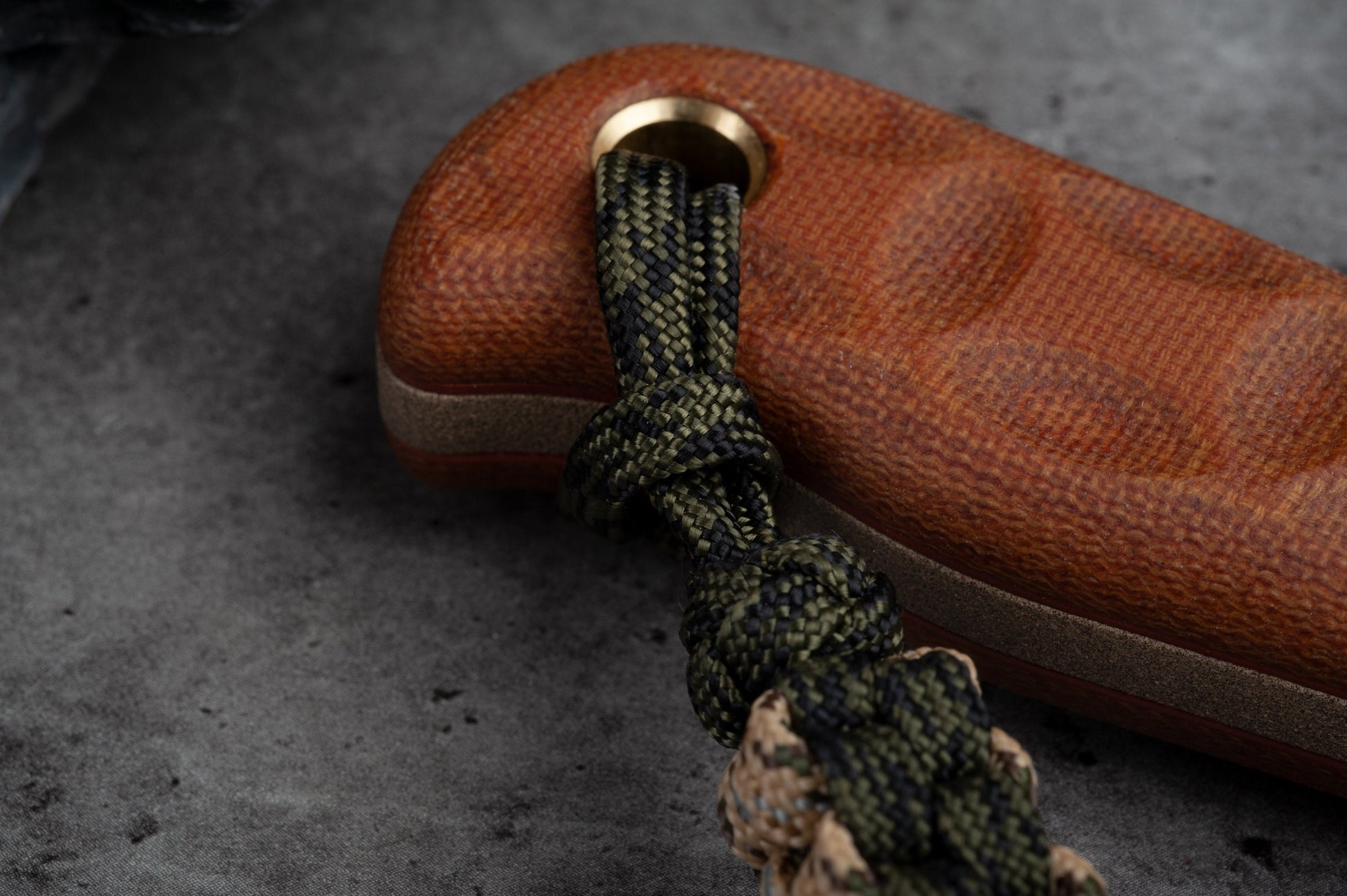 Bone Collector Paracord Knife Lanyard With Brass Indian Chief Bead