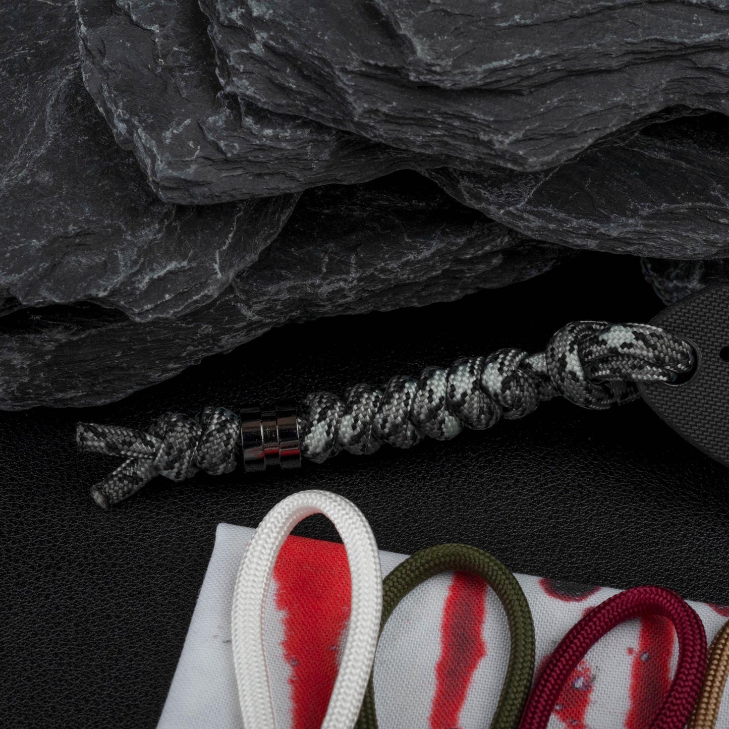 Paracord Knife Lanyard | Choose From 70 Cord Colors and 5 Beads: Black | Silver | Vintage Silver | Gold | Vintage Gold