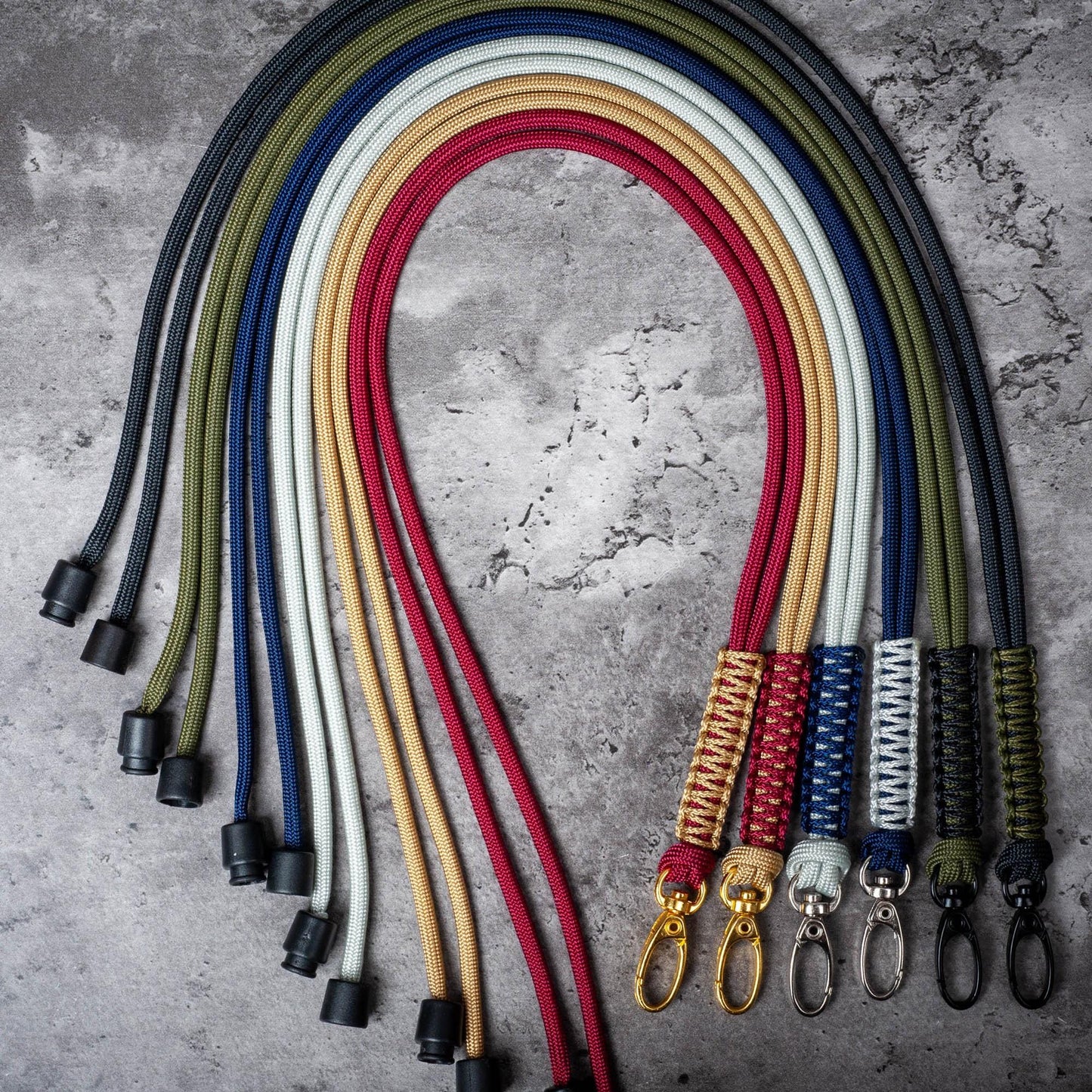 Two Color Paracord ID Lanyard | Breakaway Clasp & Badge Holder | 70+ Vibrant Colors | Handmade USA Made