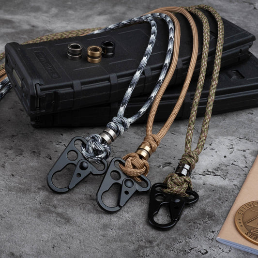 HK Hook Paracord Neck Lanyard with Breakaway Clasp and Your Choice of 5 Beads and 105 Cord Colors