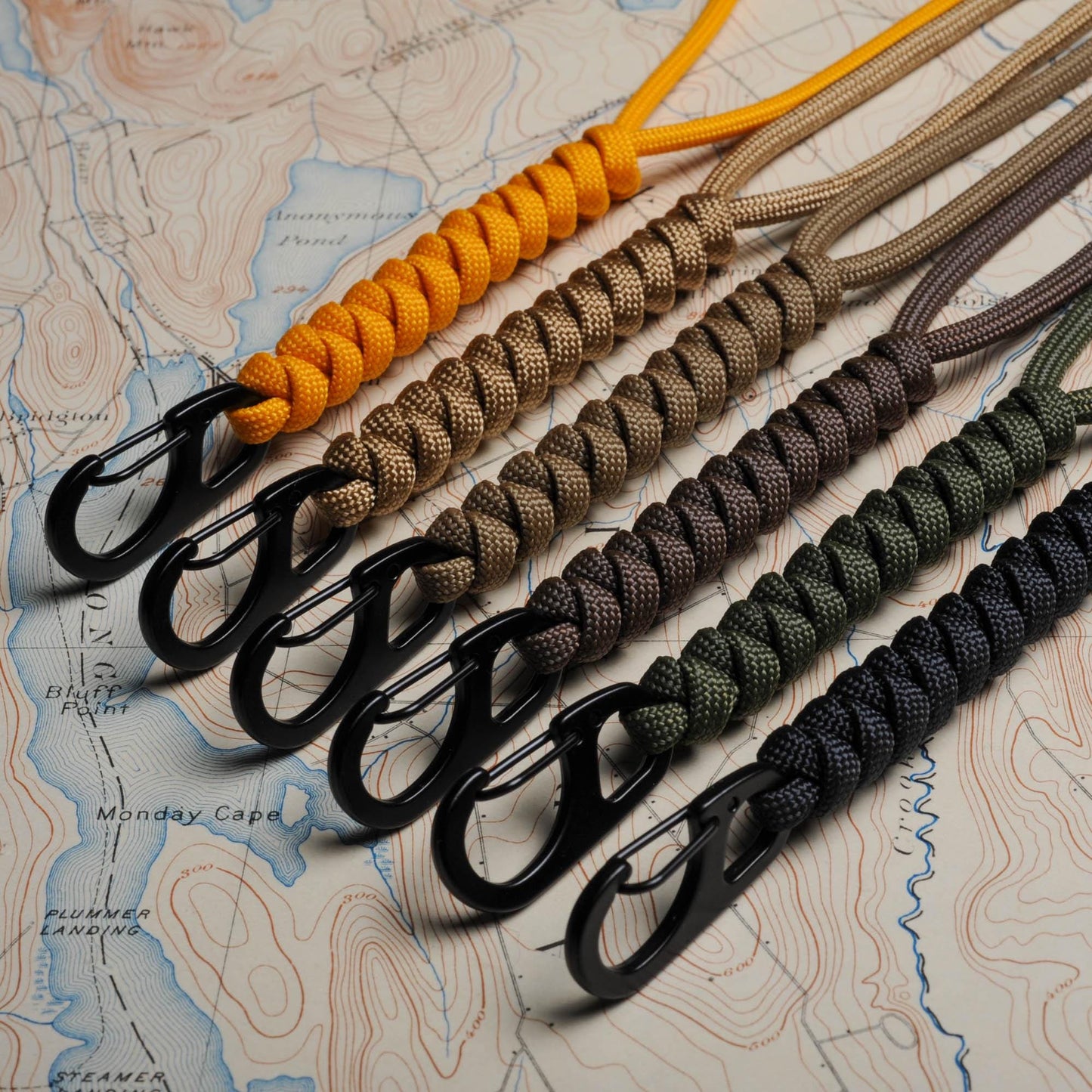Rounded Paracord ID Lanyard | Breakaway Clasp, Metal Clip & Badge Holder | Customizable Length in 70 Vibrant Colors | Handmade USA Made