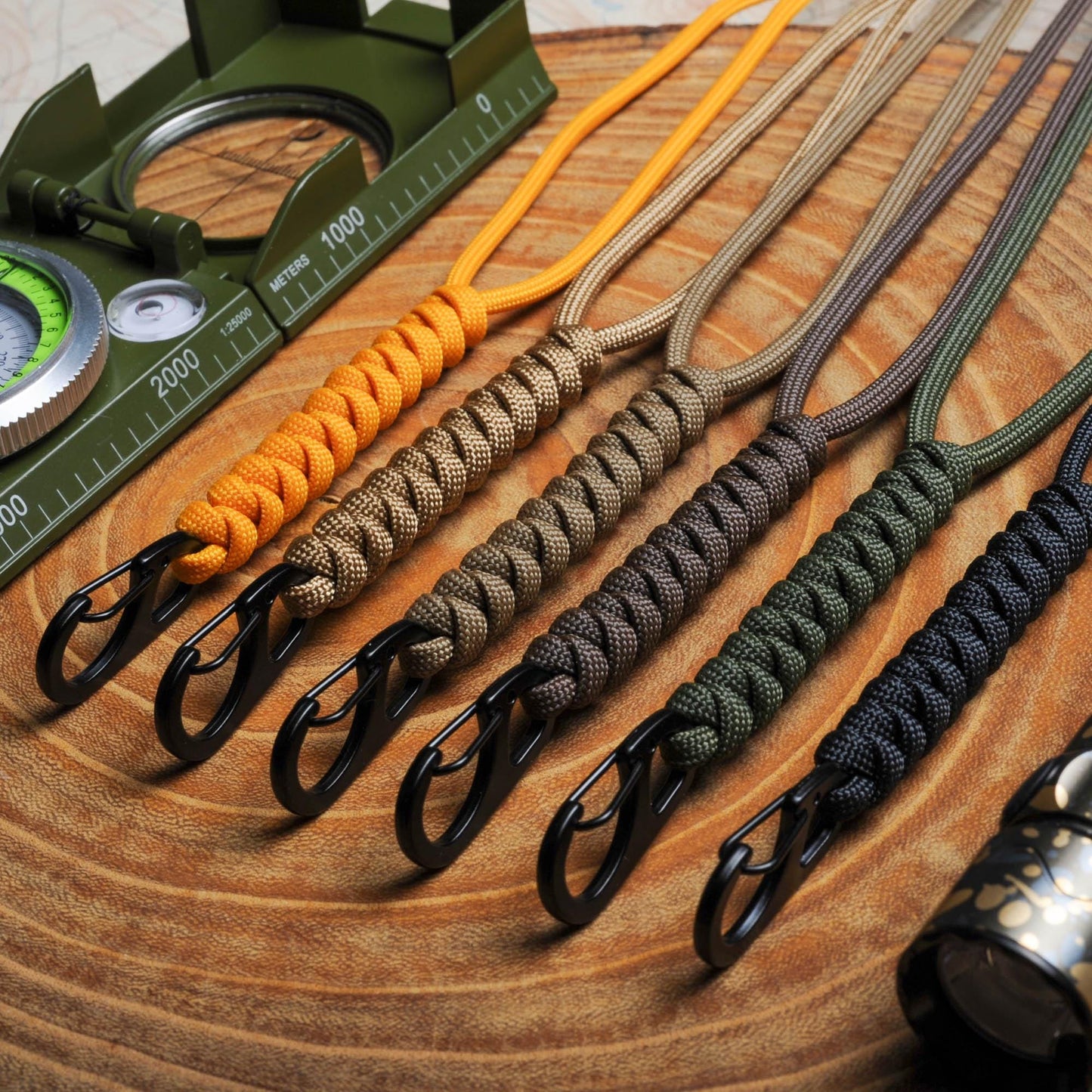 Rounded Paracord ID Lanyard | Breakaway Clasp, Metal Clip & Badge Holder | Customizable Length in 70 Vibrant Colors | Handmade USA Made