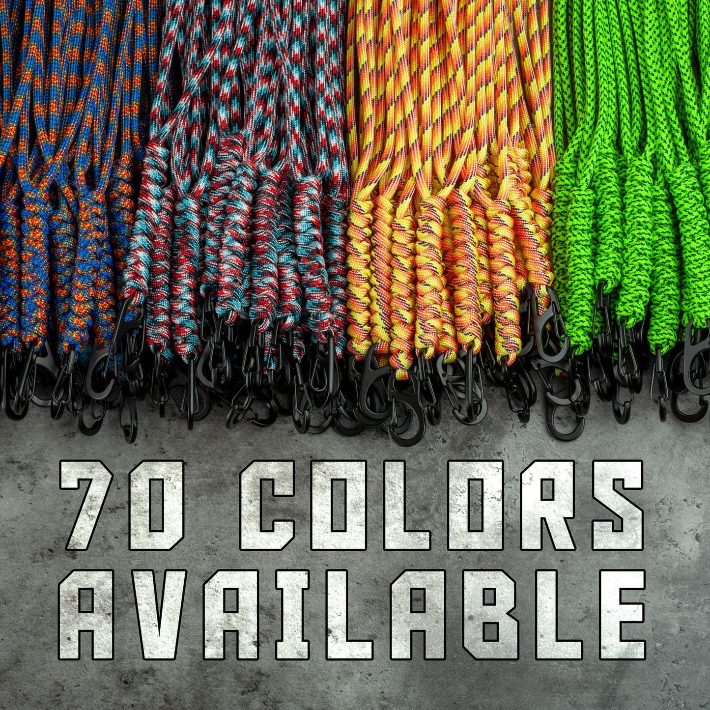 Rounded Paracord ID Lanyard | Breakaway Clasp, Metal Clip & Badge Holder | Customizable Length in 70 Vibrant Colors | Handmade USA Made