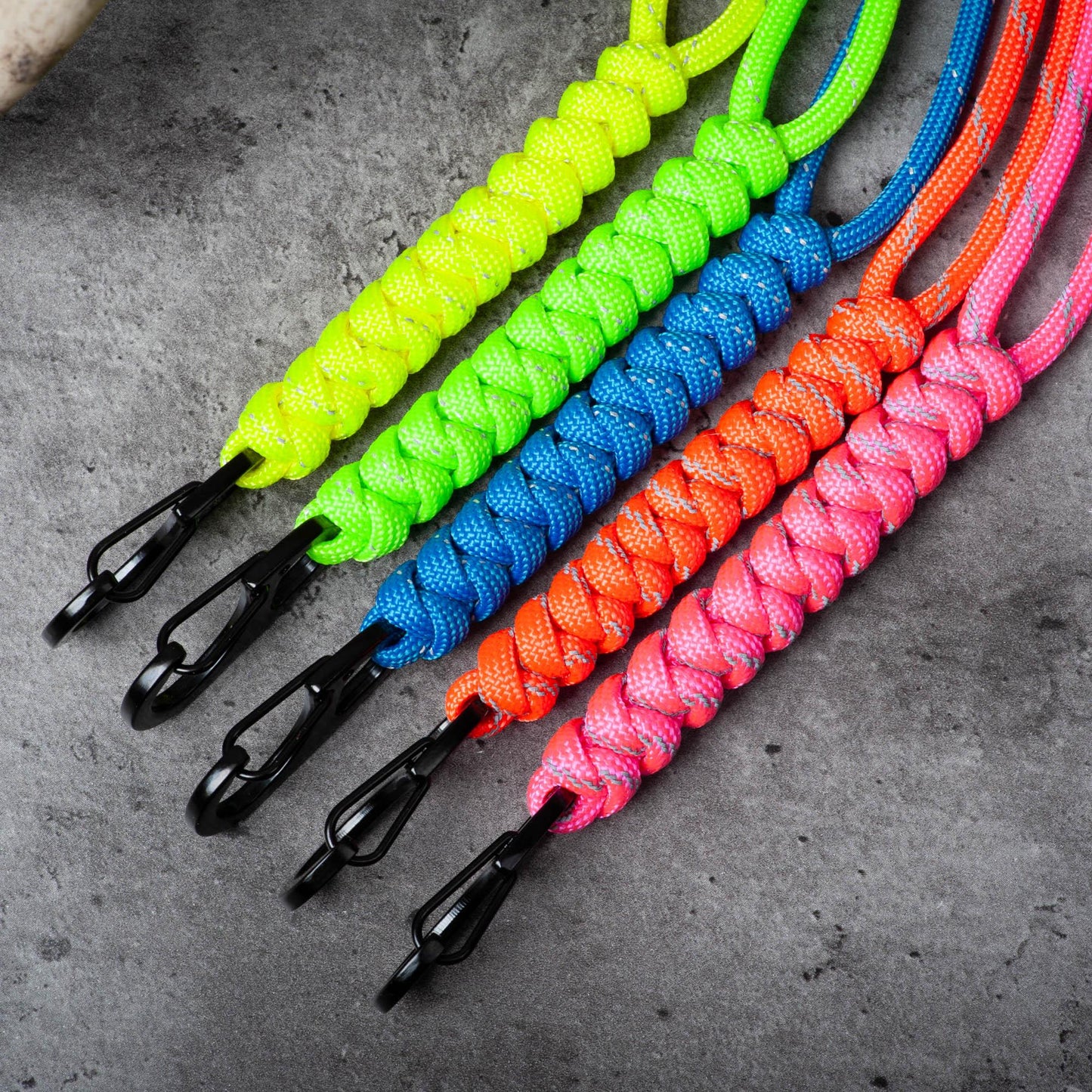 Reflective Paracord ID Lanyard | 14 Colors with Reflective Tracers | Breakaway Clasp, Badge Holder | Customizable Length | Handmade USA Made