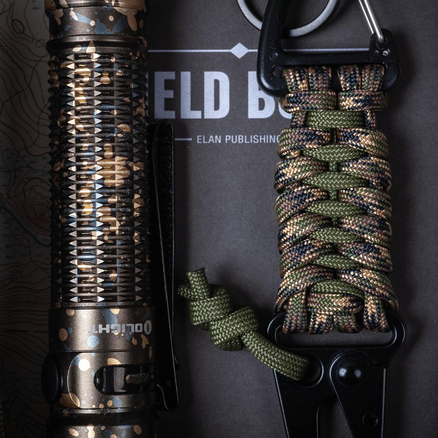 Tactical Paracord HK Hook and Triangle Carabiner EDC Keychain | Choose Your Colors