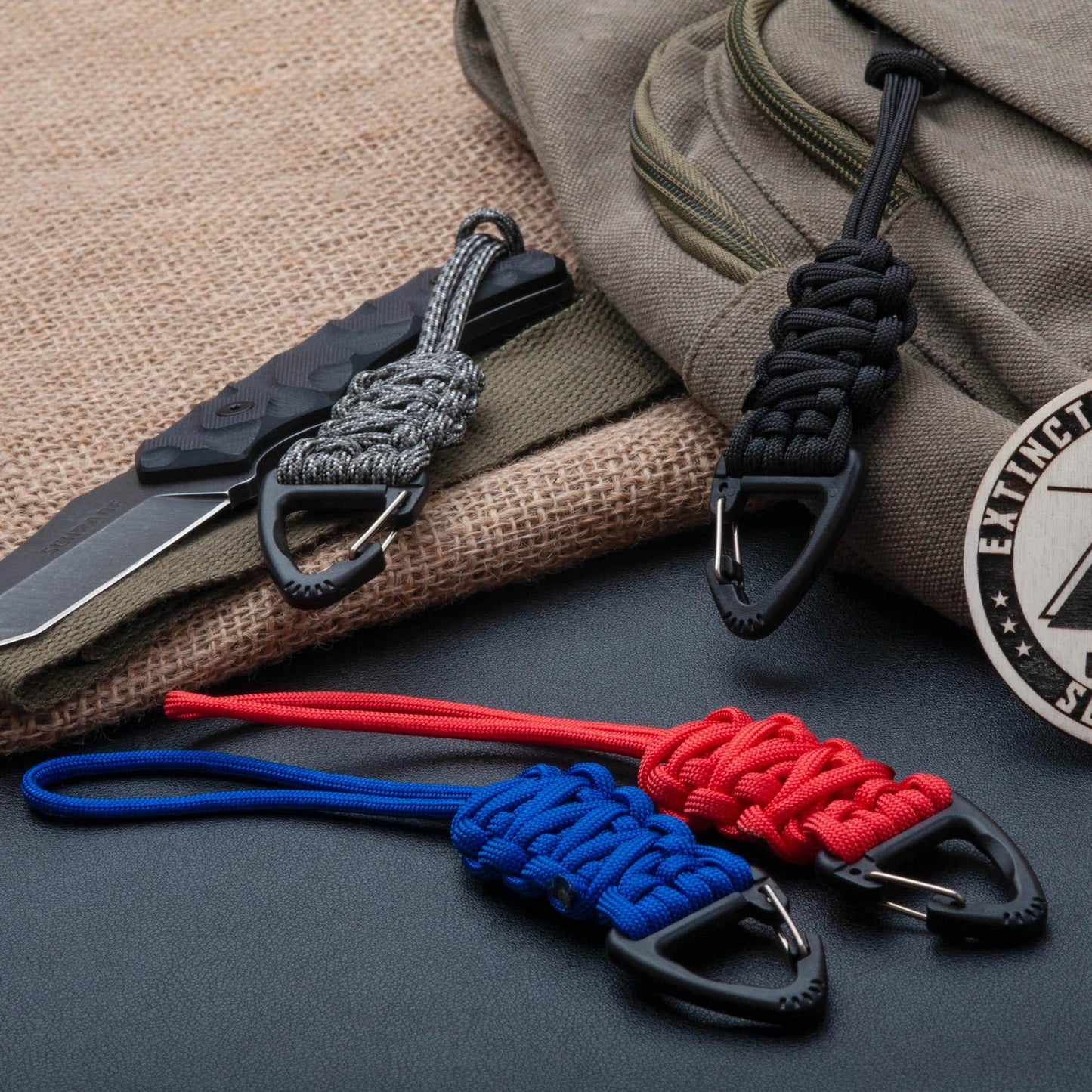 Triangle Carabiner EDC Tactical Paracord Lanyard | Keychain | Zipper Pull