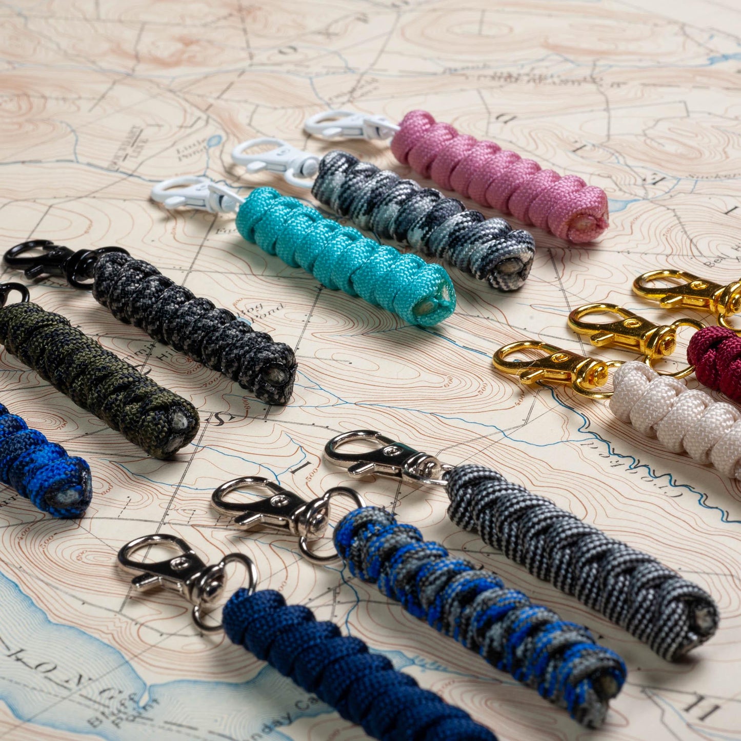 Rounded Paracord Zipper Pull Lanyard With Swivel Hook (single) | Choose From 70 Cord Colors and 4 Hook Colors