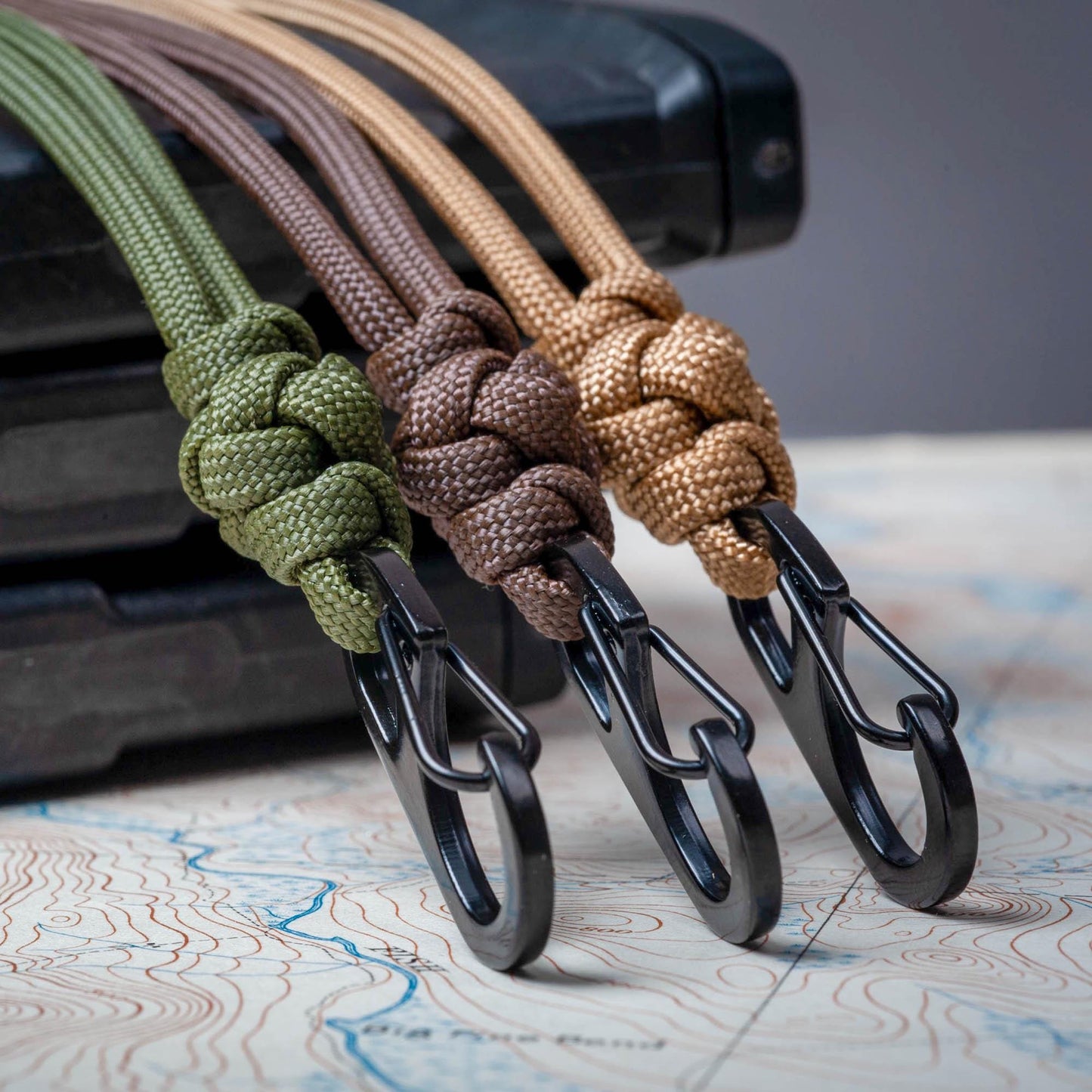 Minimal Paracord Wrist Lanyard with Black or Silver Metal Carabiner | Choose From 70 Colors