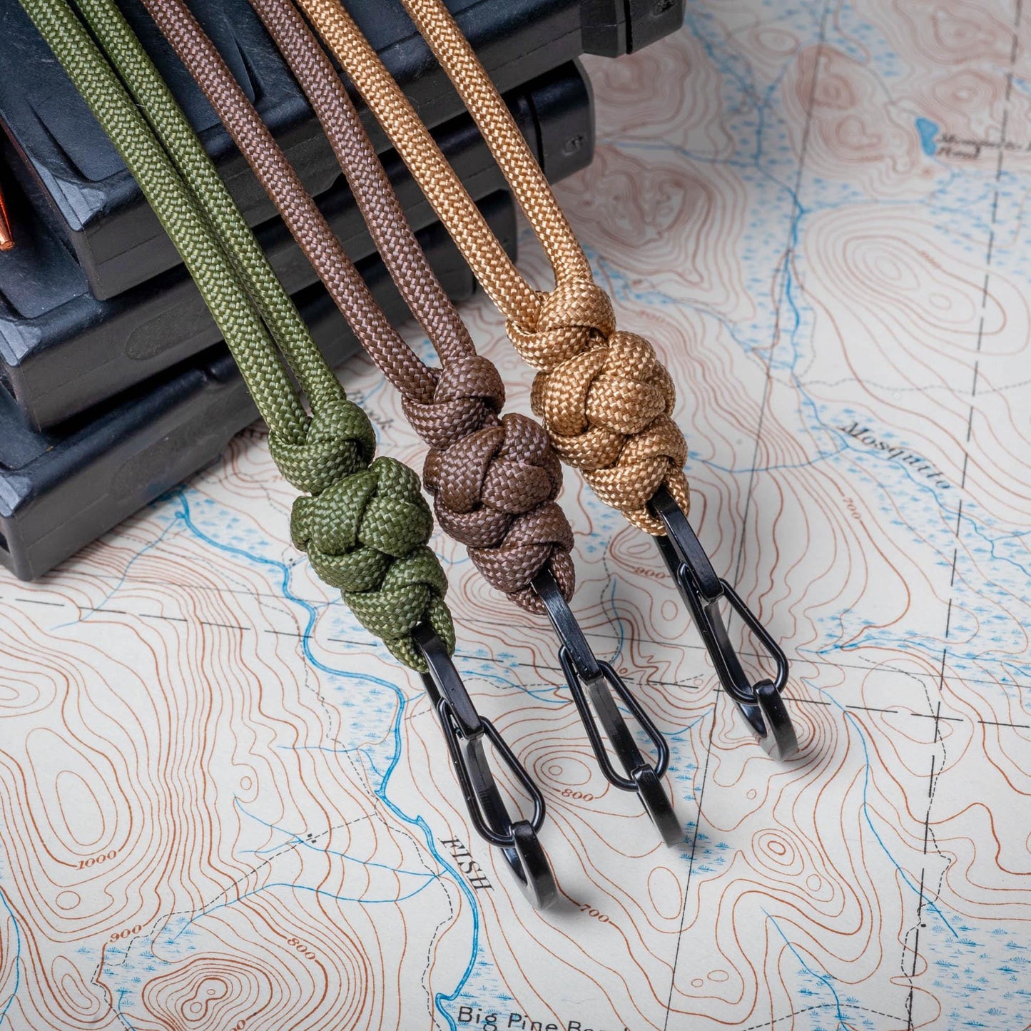 Minimal Paracord Wrist Lanyard with Black or Silver Metal Carabiner | Choose From 70 Colors