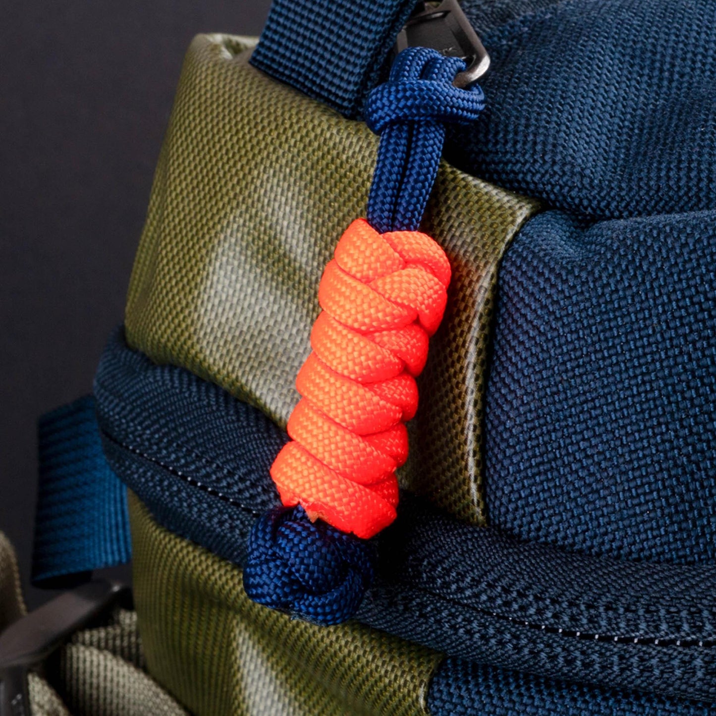 Two Color Rounded Paracord Zipper Pulls (3-Pack) | Choose From 70 Colors