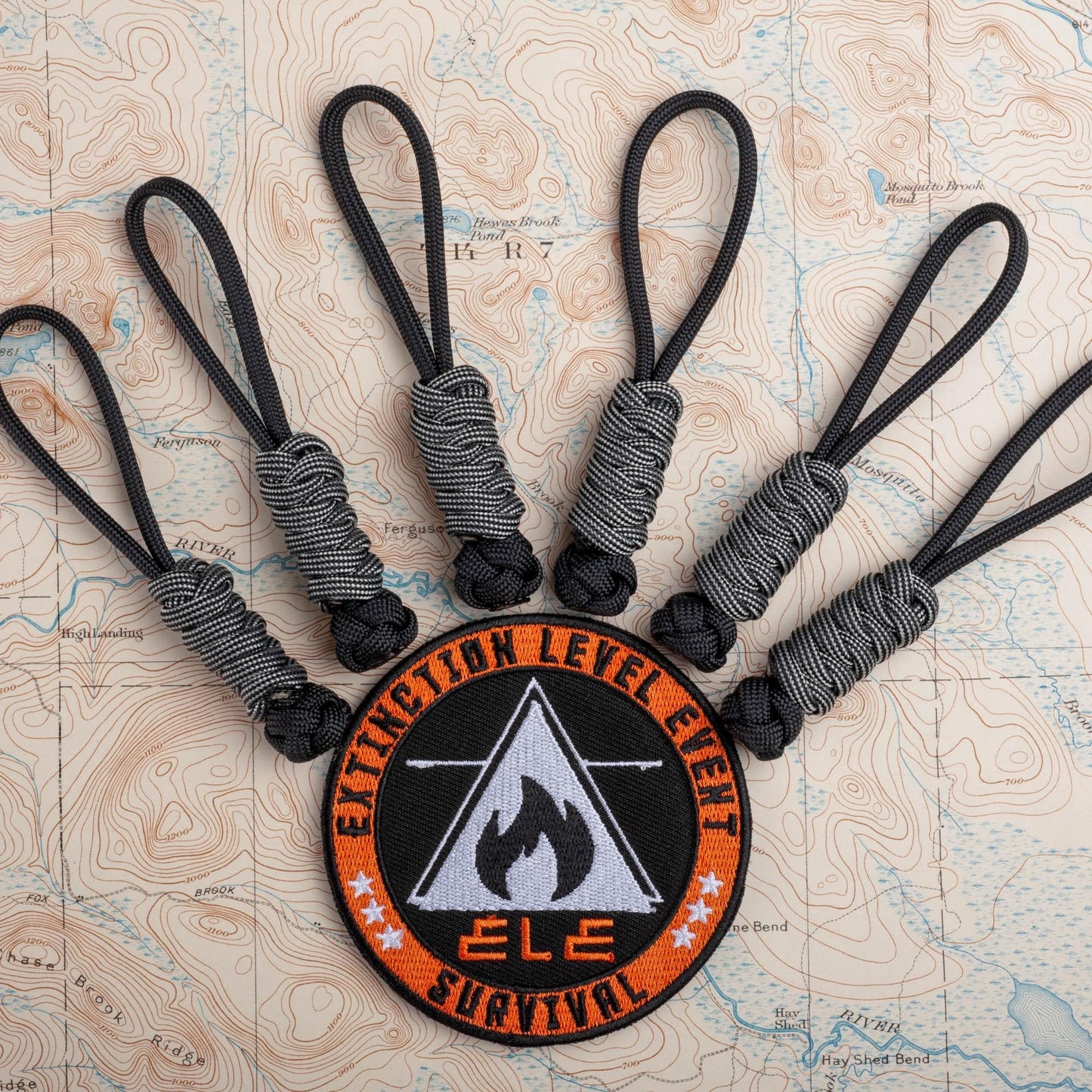 Two Color Rounded Paracord Zipper Pulls (6-Pack) | Choose From 70 Colors