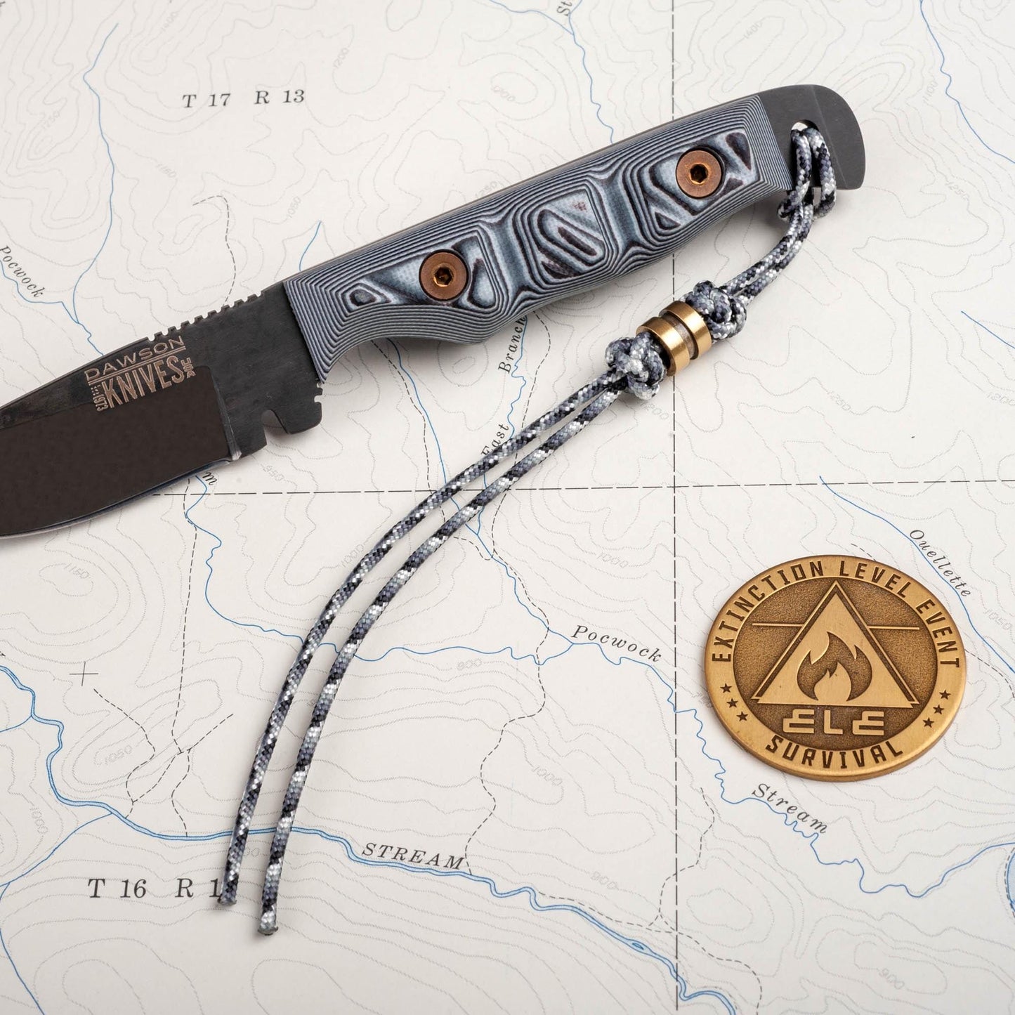 275 Paracord Diamond Tail Knife Lanyard With Your Choice of Bead - Black | Silver | Vintage Silver | Gold | Vintage Gold