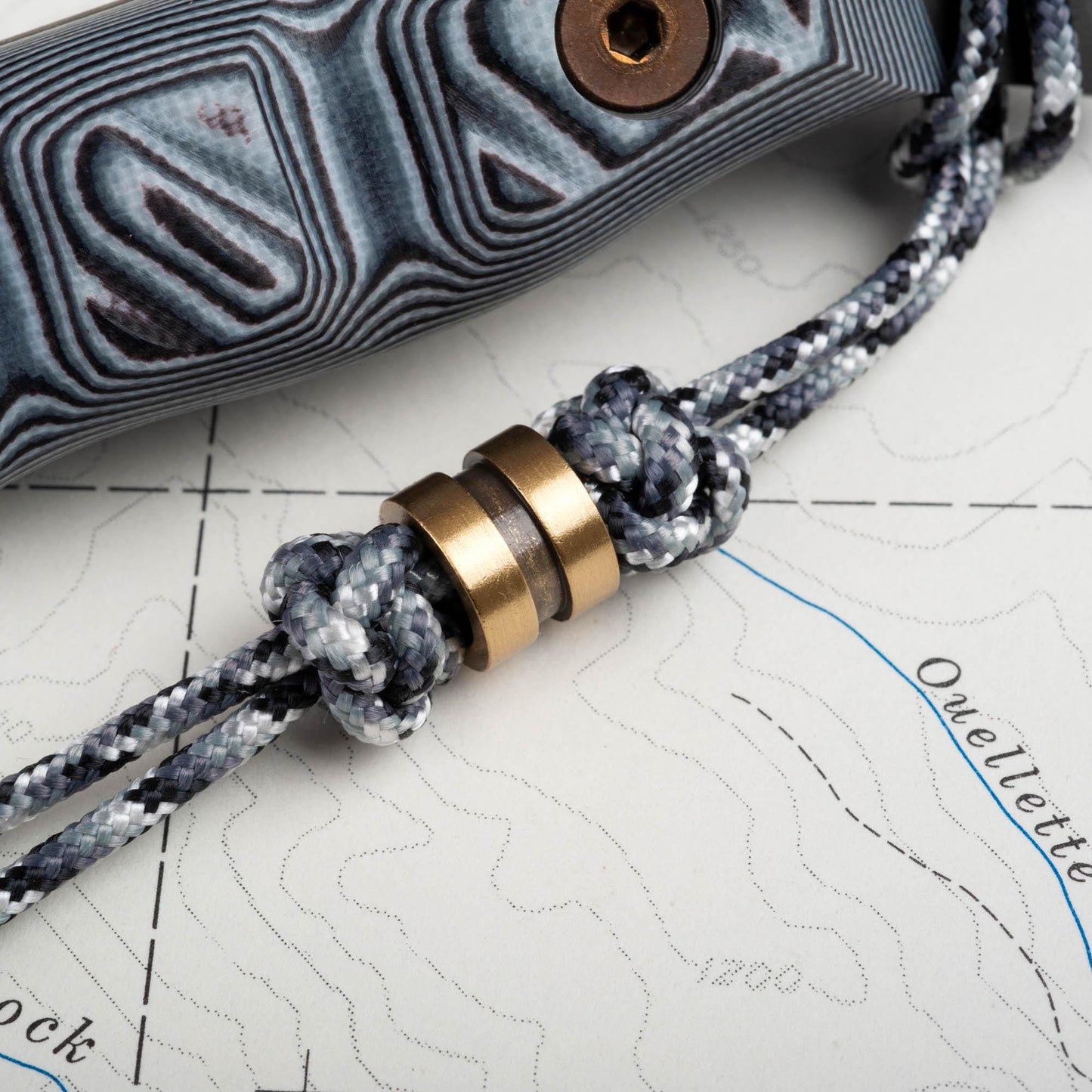 275 Paracord Diamond Tail Knife Lanyard With Your Choice of Bead - Black | Silver | Vintage Silver | Gold | Vintage Gold