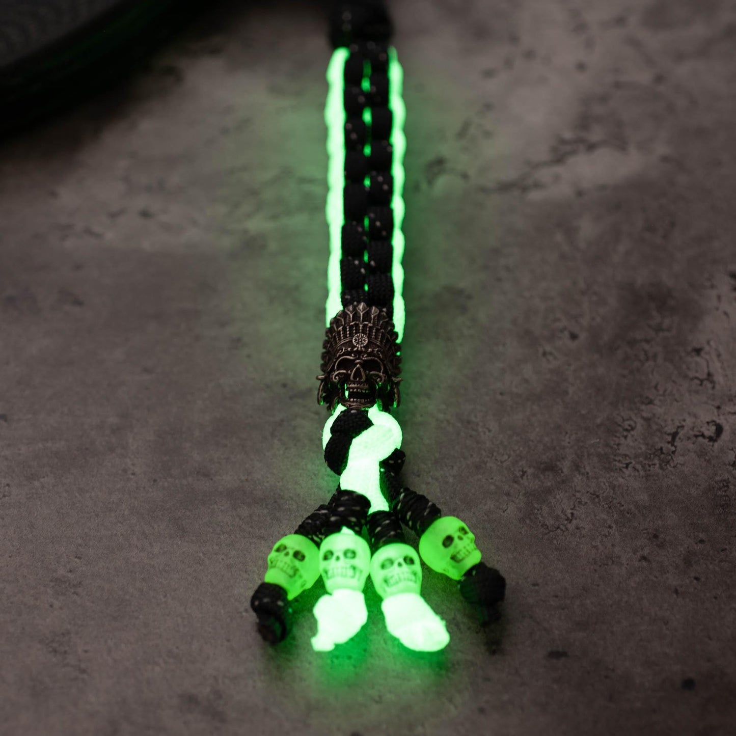Glow In The Dark Night Stalker Indian Chief Paracord Knife Lanyard