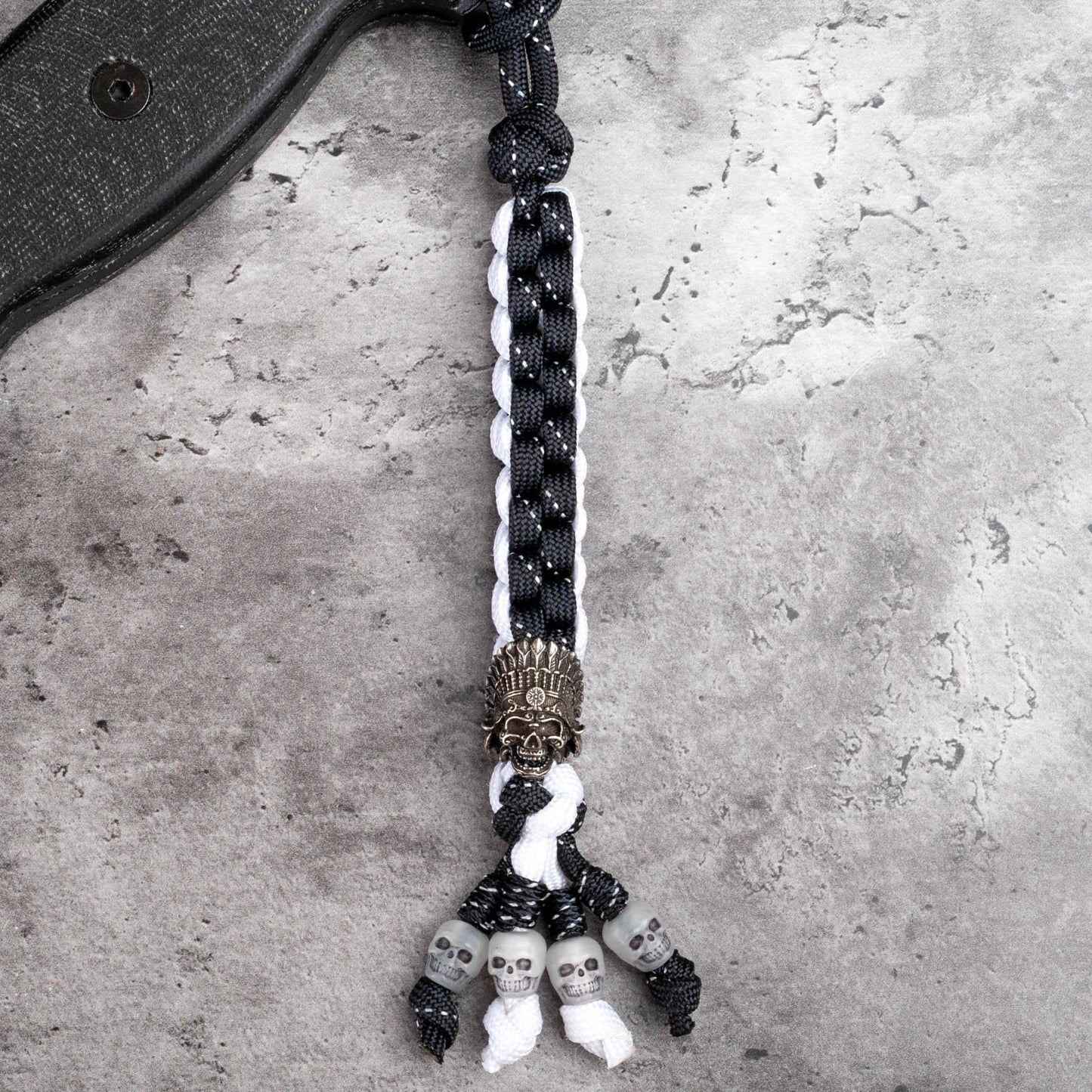Glow In The Dark Night Stalker Indian Chief Paracord Knife Lanyard