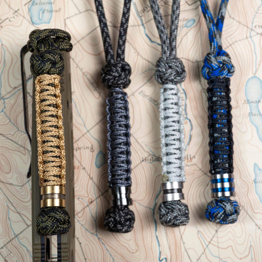 Customizable Paracord Knife Lanyard | Choose From Over 100 Cord Colors | 5 Stainless Steel Bead Colors or a Titanium Bead