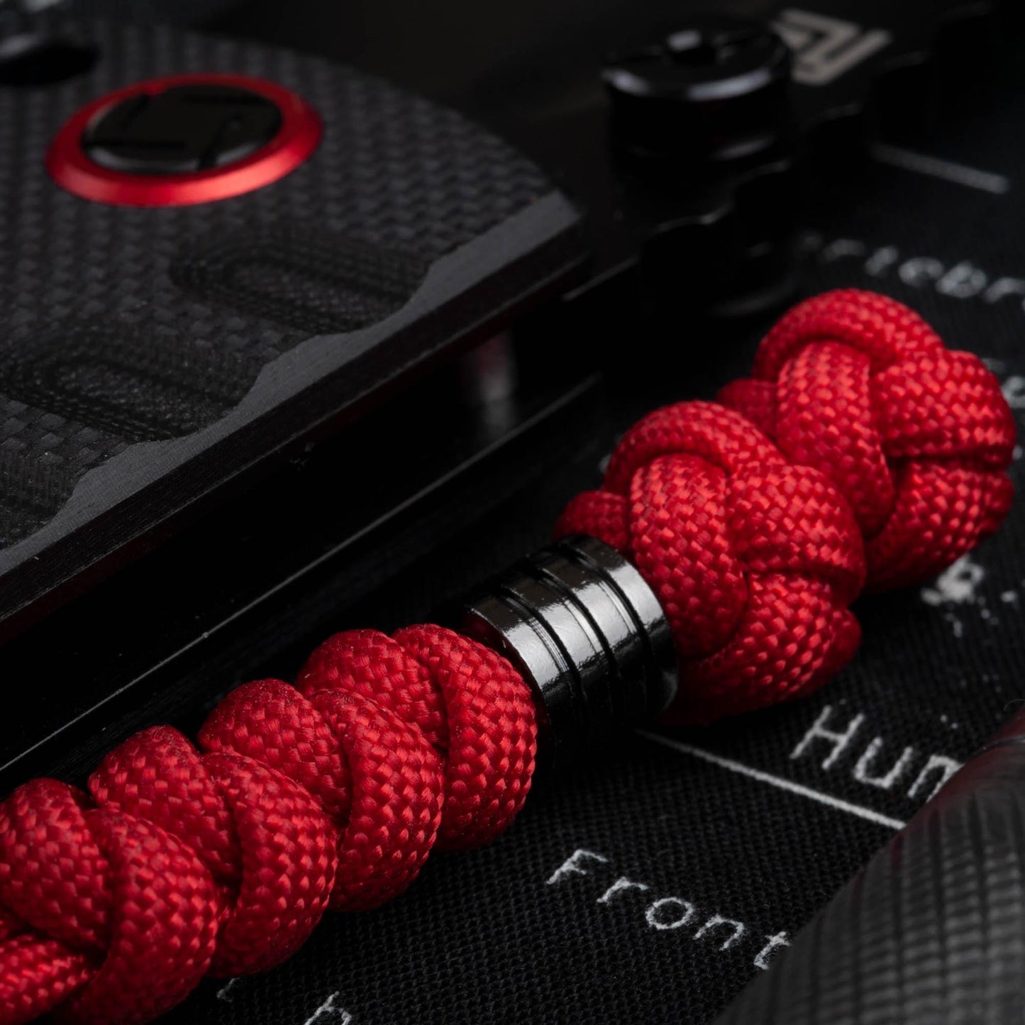 EDC Paracord Knife Lanyard With A Black Bead | Choose From 105 Colors and 2 Bead Styles