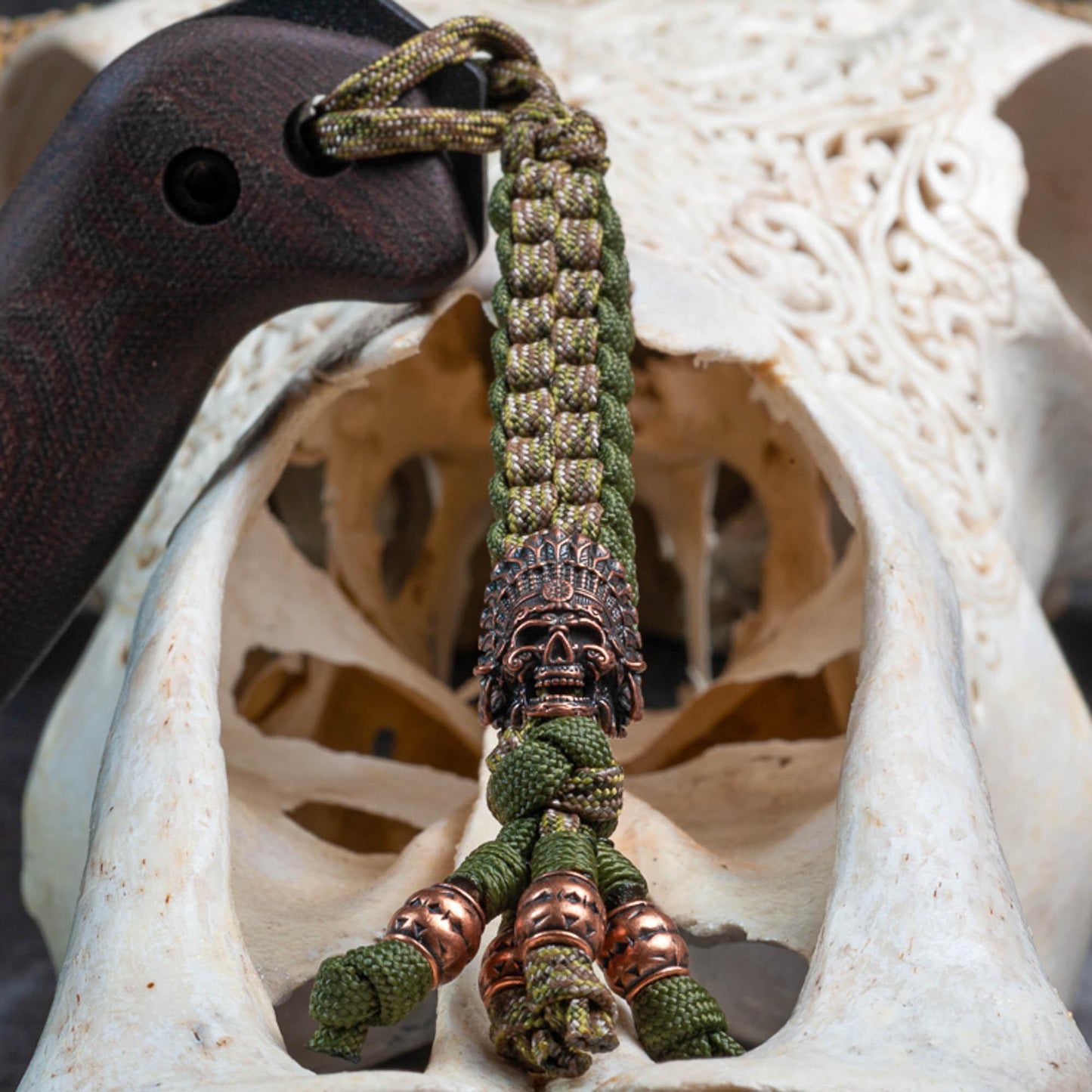 Multicam Bronze Indian Chief Paracord Knife Lanyard