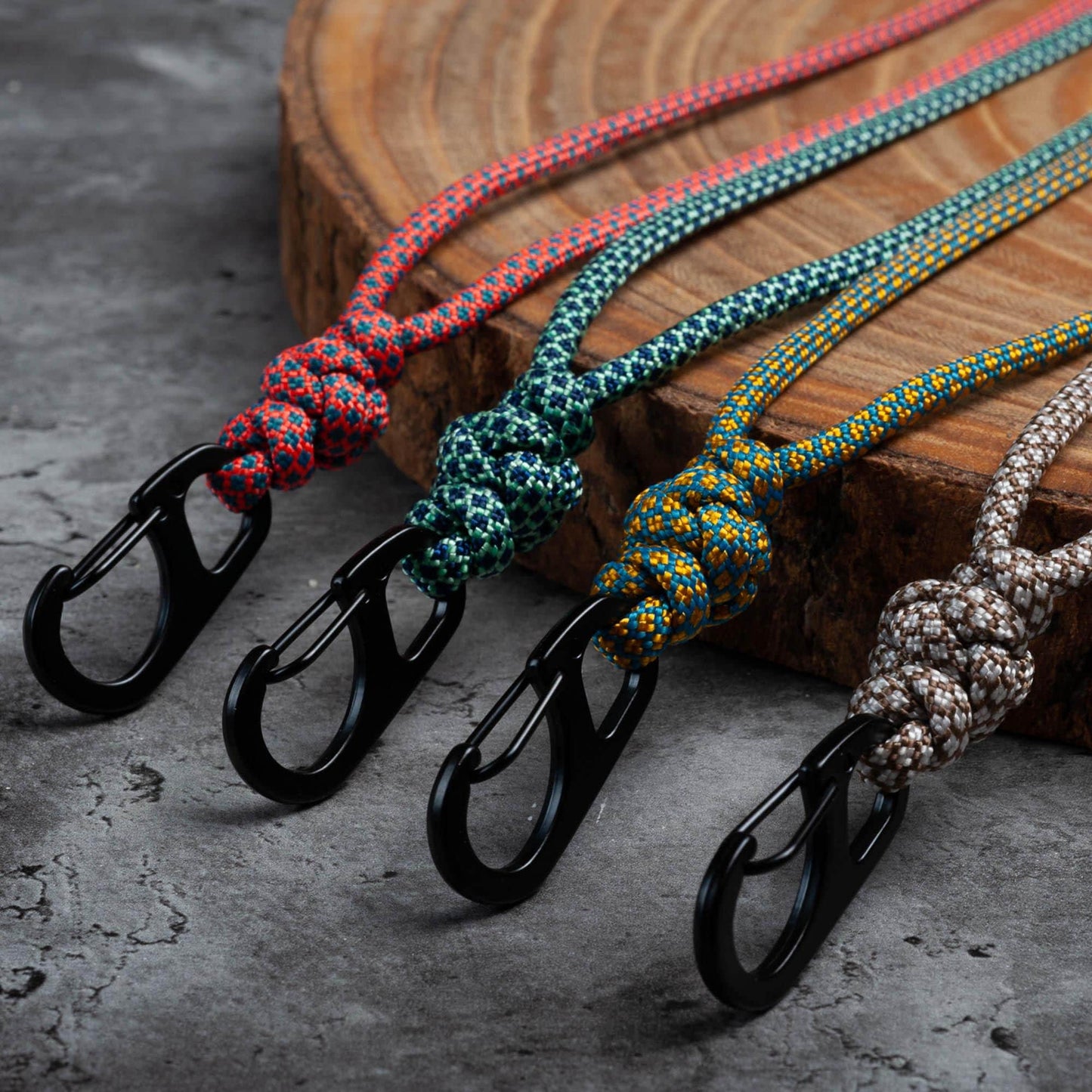 Minimal Paracord ID Lanyard | 35 Diamond Collection Colors | Breakaway Clasp & Badge Holder | Customizable Length | Handmade USA Made