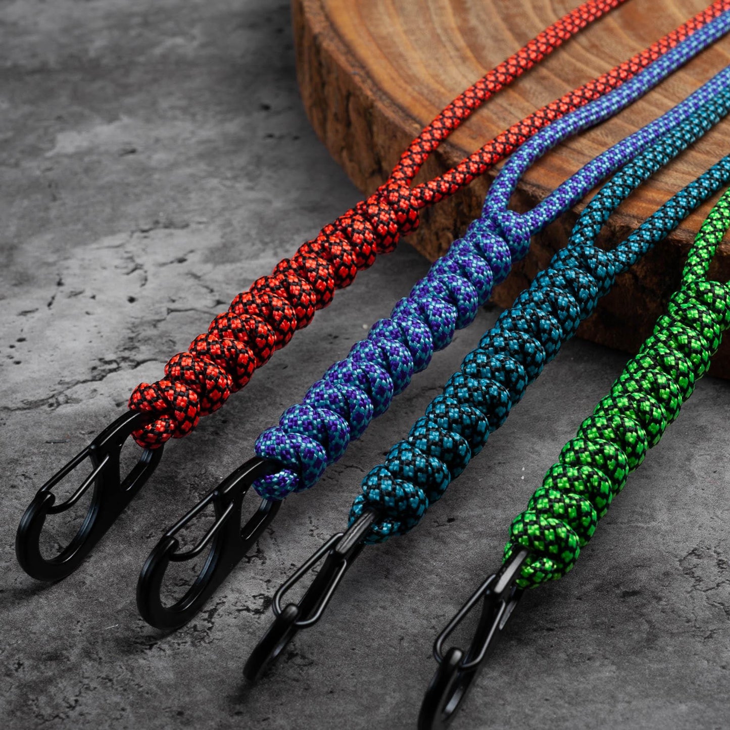 Rounded Paracord ID Lanyard | 35 Diamond Collection Colors | Breakaway Clasp & Badge Holder | Customizable Length | Handmade USA Made