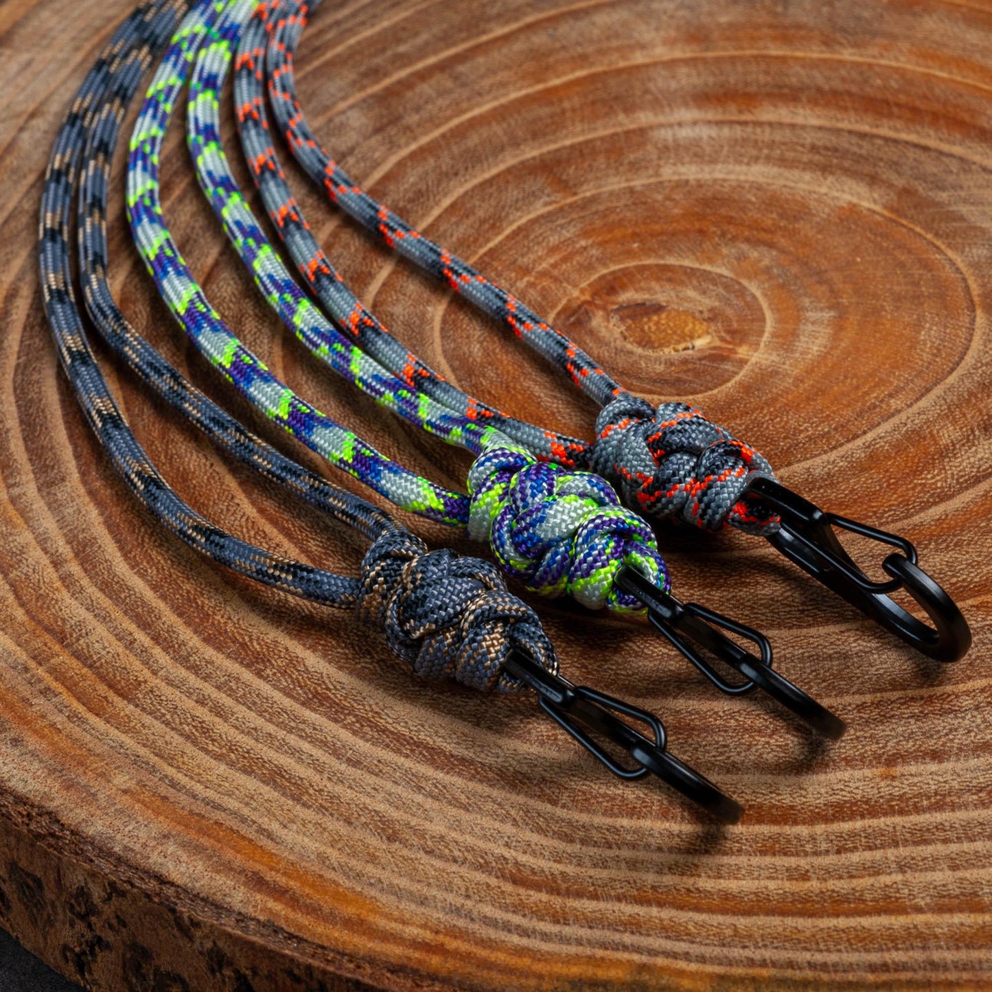 Minimal Paracord ID Lanyard | Camo Collection | Breakaway Clasp | Black or Silver Carabiner | ID Holder Included