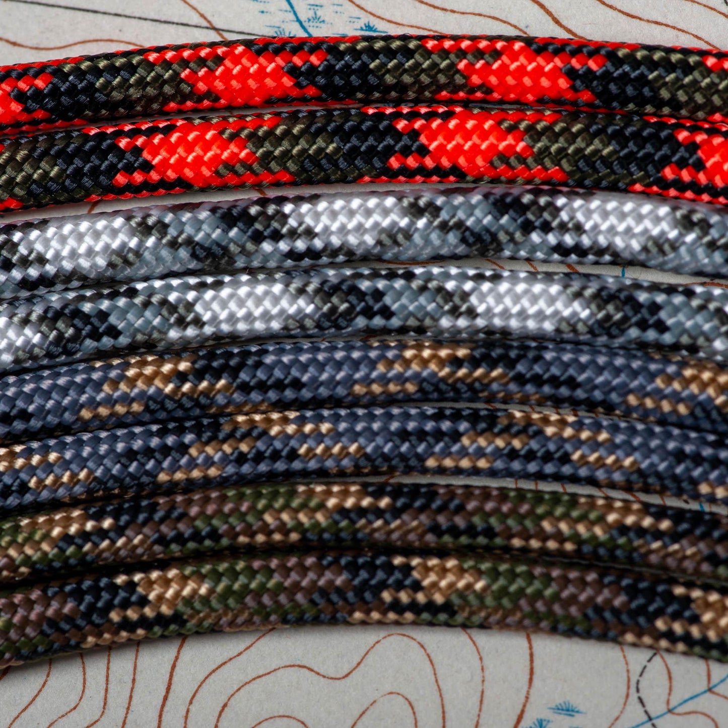 Rounded Paracord ID Lanyard | Camo Collection | Breakaway Clasp | Black or Silver Carabiner | ID Holder Included