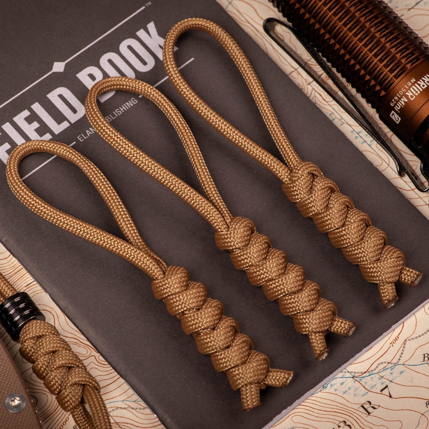 Snake Knot Paracord Zipper Pulls (3-Pack or 6-Pack) | Choose From 70 Cord Colors
