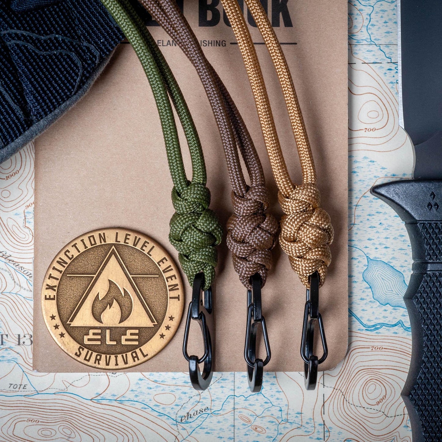Minimal Paracord Wrist Lanyard with Black or Silver Metal Carabiner | Choose From 70 Colors