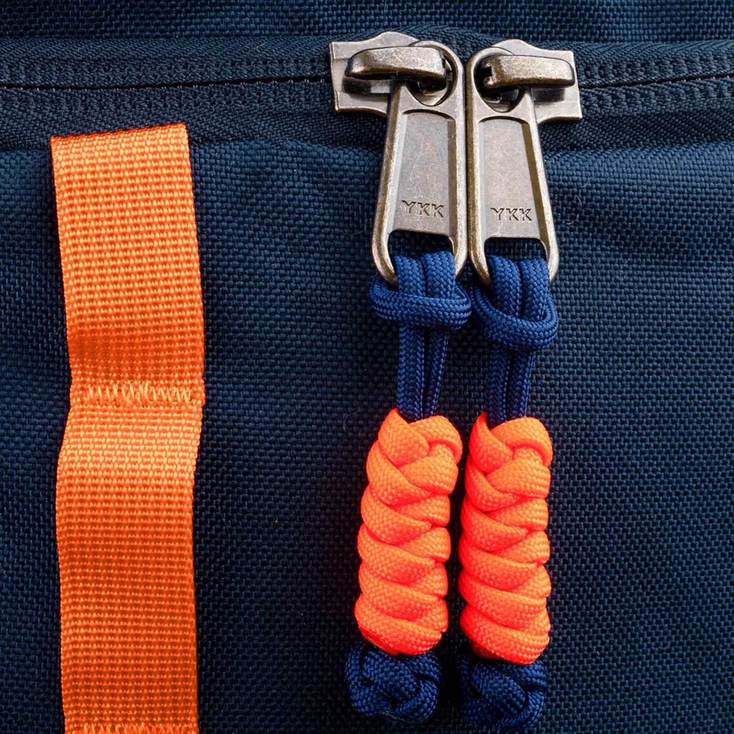 Two Color Rounded Paracord Zipper Pulls (3-Pack) | Choose From 70 Colors