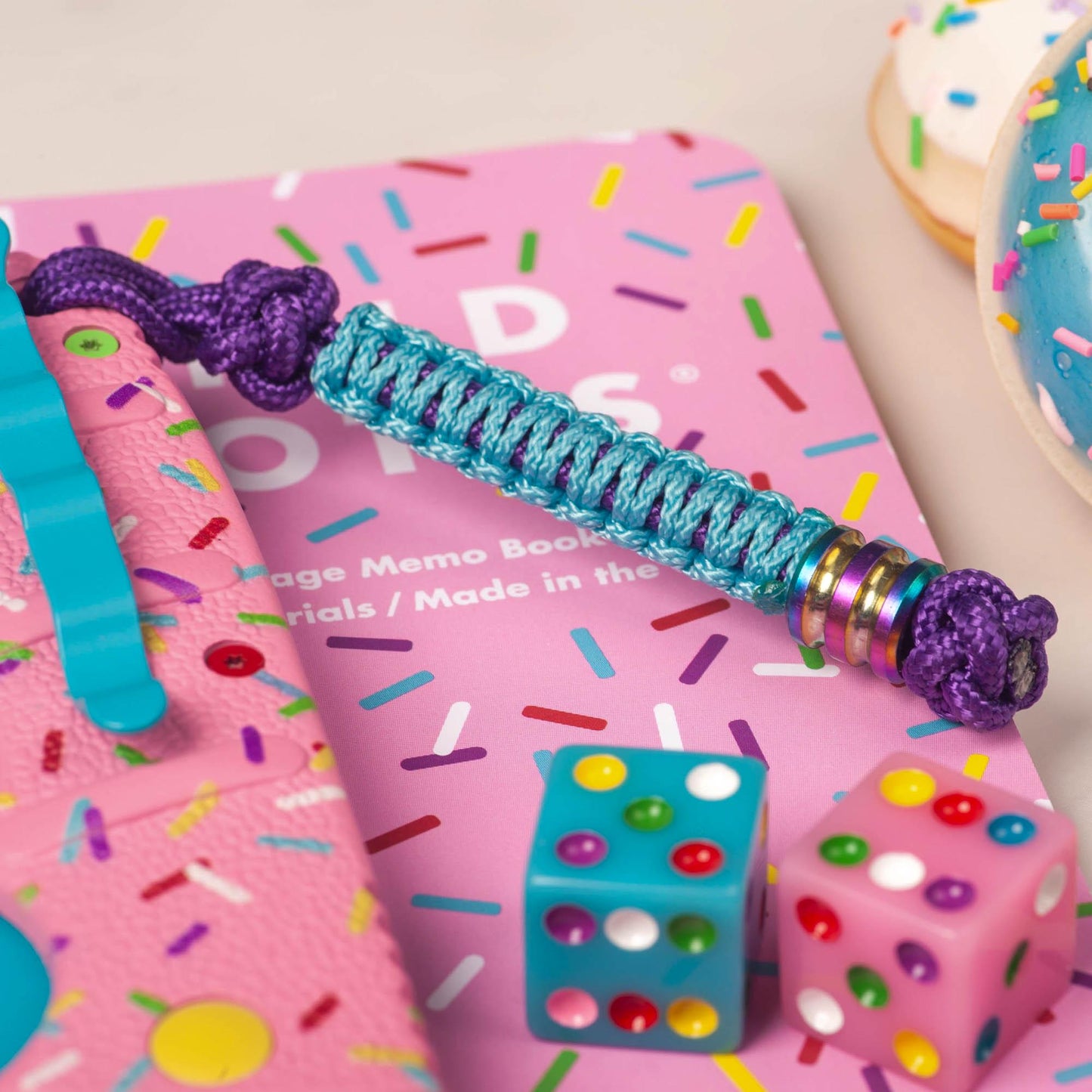 275 Paracord Dessert Warrior Knife Lanyard With Anodized Titanium Bead