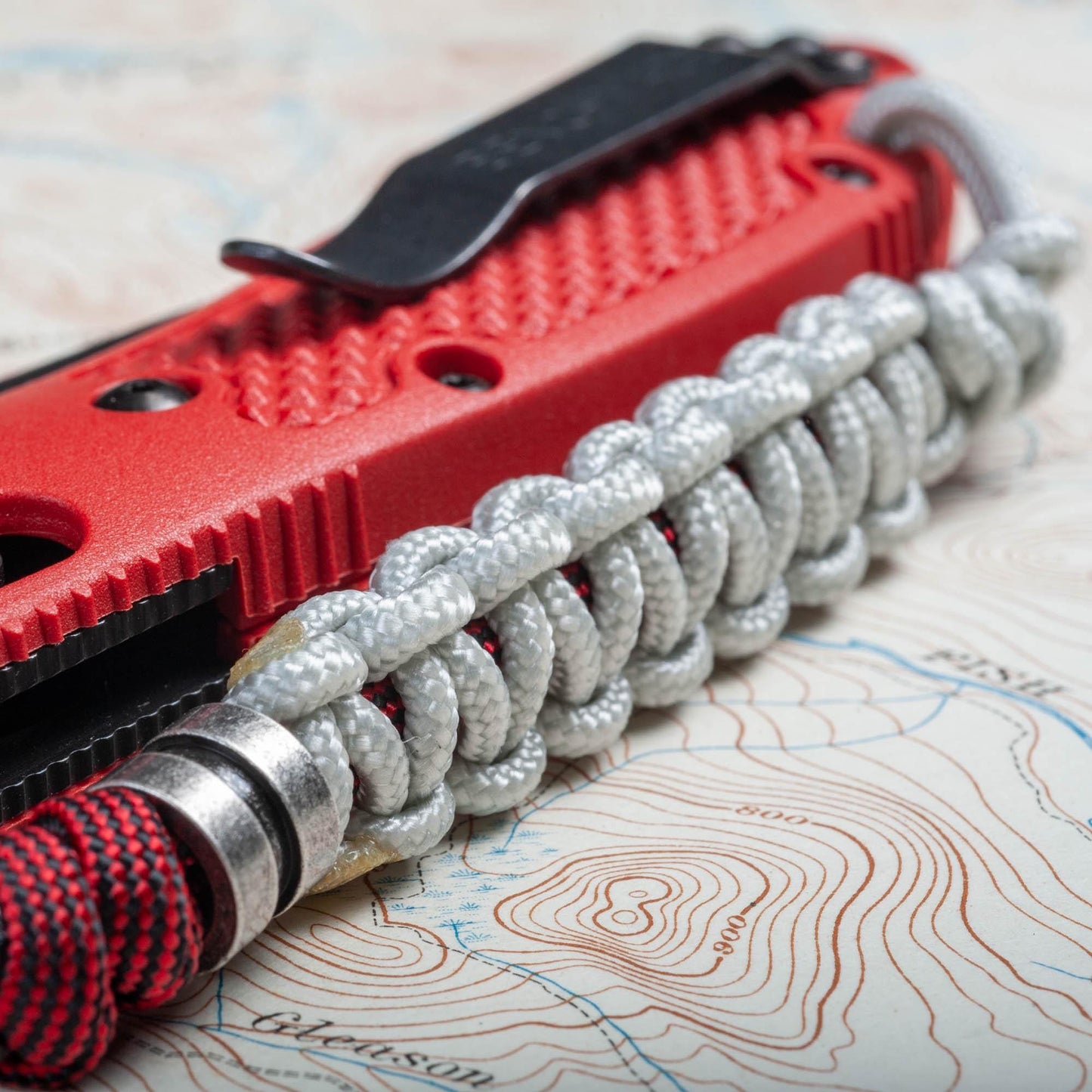 275 Paracord Hybrid Knife Lanyard With 550 Paracord Center | Choose From Over 100 Paracord Colors and 5 Beads