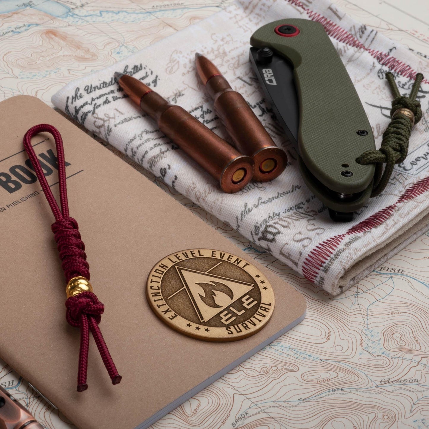 275 Paracord Knife Lanyard With Your Choice of Bead - Brass | Bronze | Silver | Gold