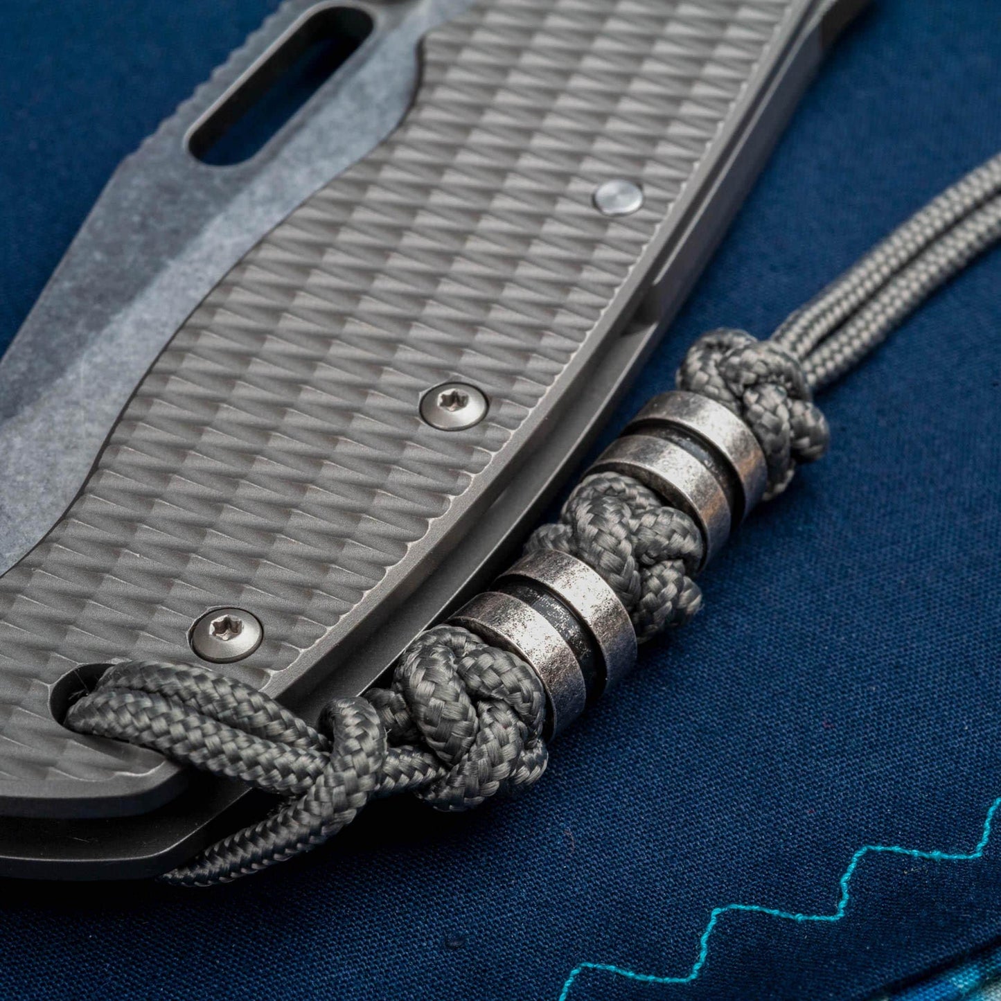 275 Triple Diamond Dual Bead Paracord Knife Lanyard | 58 Cord Colors | 5 Beads | Black | Silver | Vintage Silver | Gold | Vintage Gold