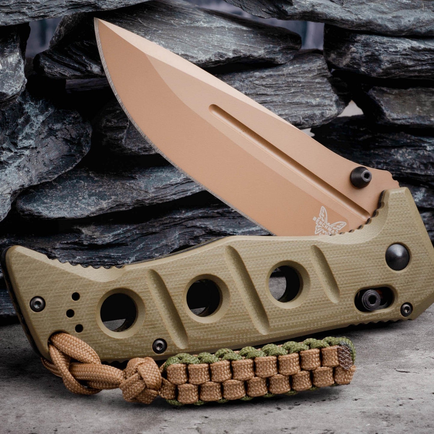Two Color Minimal Square Knot 550 Paracord Knife Lanyard | Choose From 70 Colors