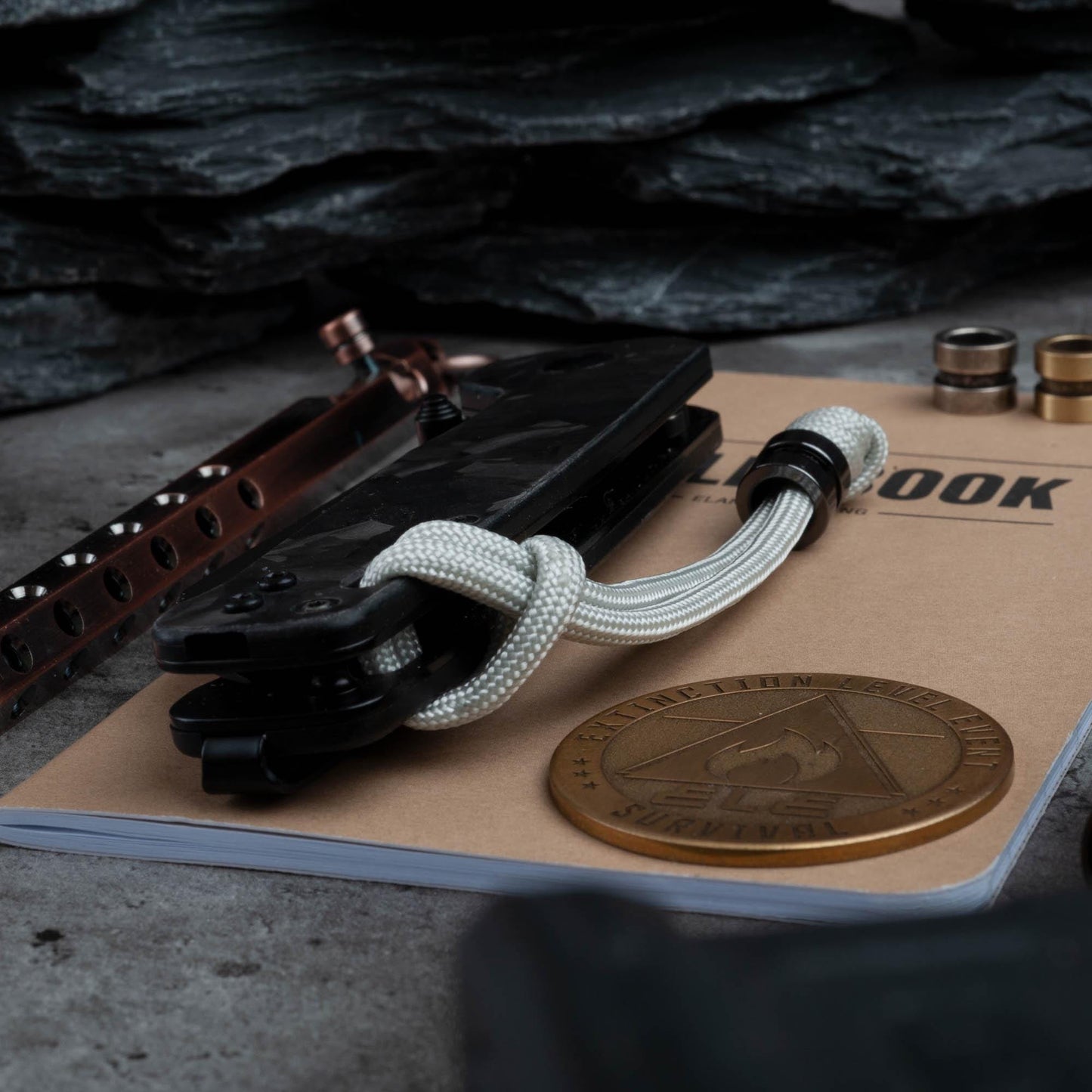 Minimal 550 Paracord Knife Lanyard | Choose From 70 Cord Colors and 5 Beads