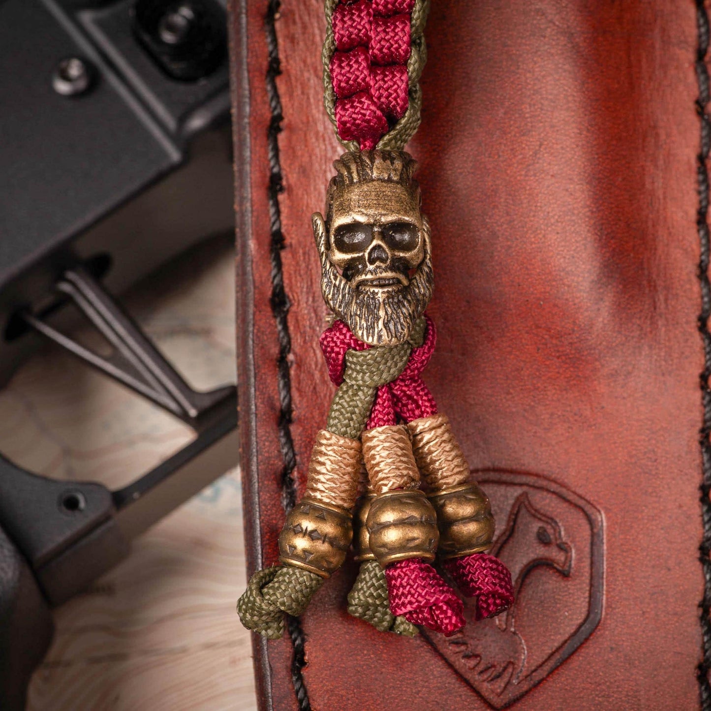 Berserker Viking Paracord Knife Lanyard With Brass Beads