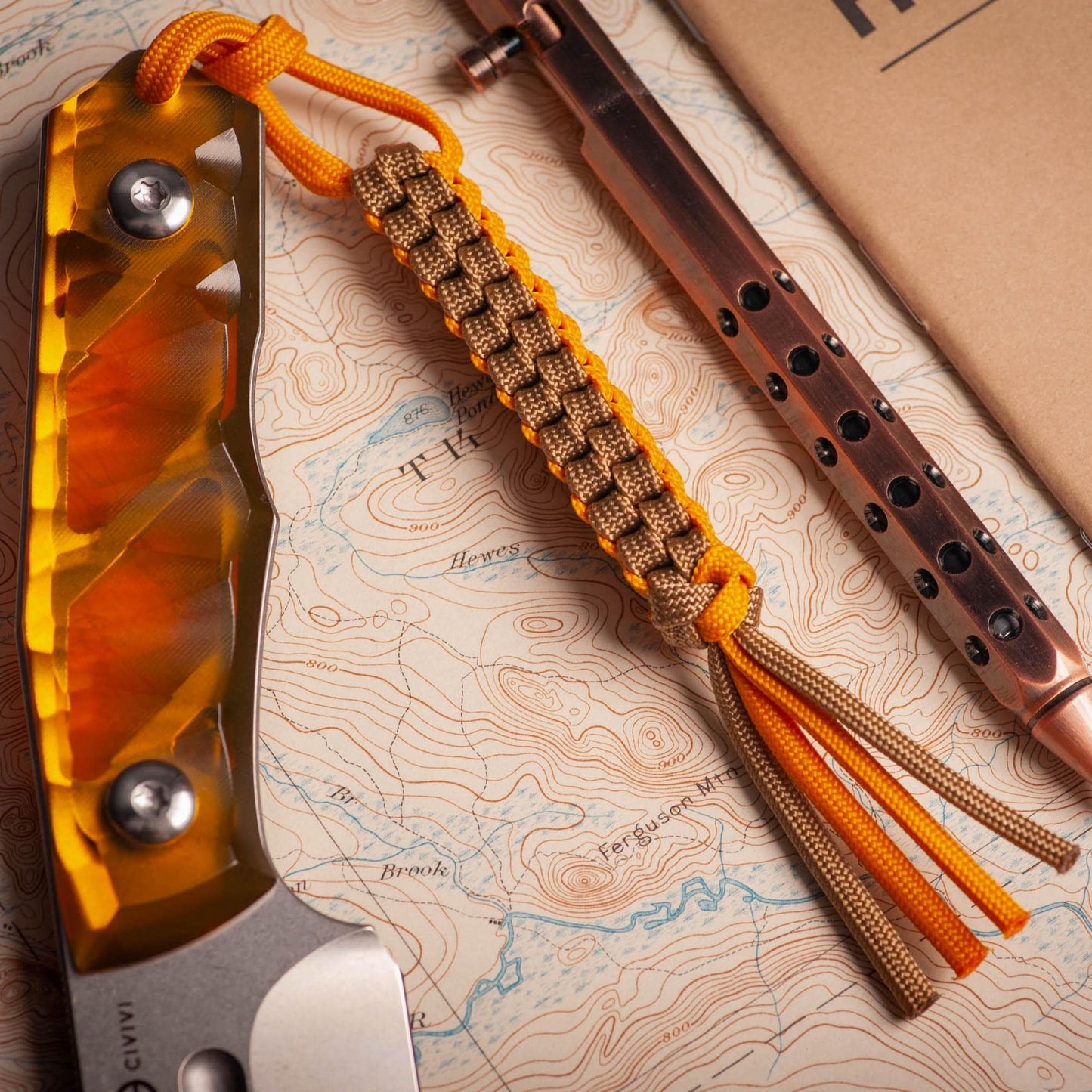 Two Color Square Knot 550 Paracord Knife Lanyard | Choose From 70 Colors
