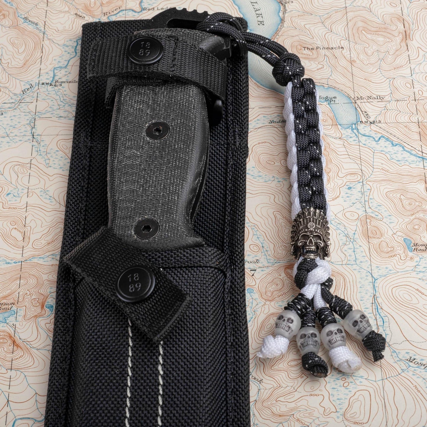 Glow In The Dark Night Stalker Indian Chief Paracord Knife Lanyard