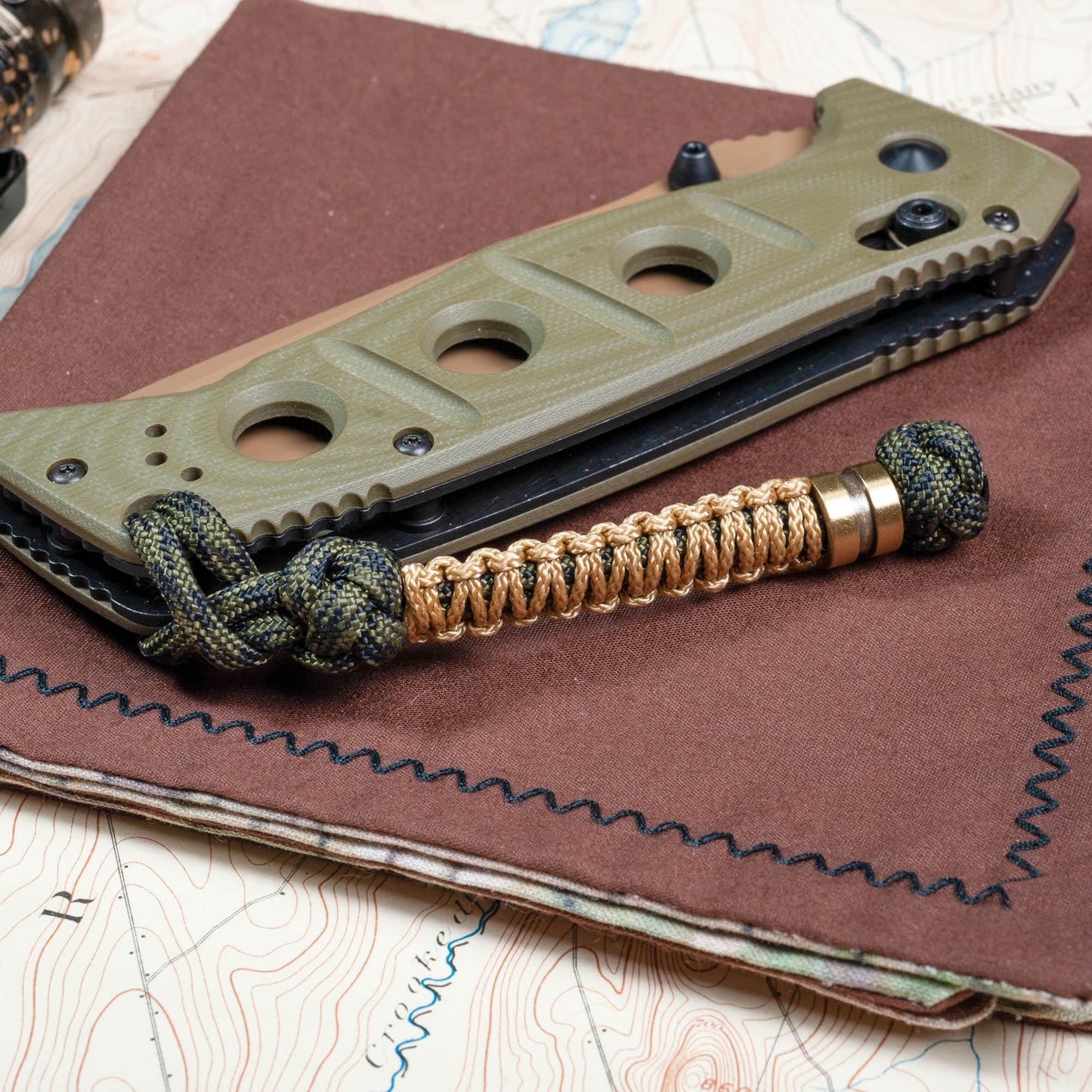 Customizable Paracord Knife Lanyard | Choose From Over 100 Cord Colors | 5 Stainless Steel Bead Colors or a Titanium Bead