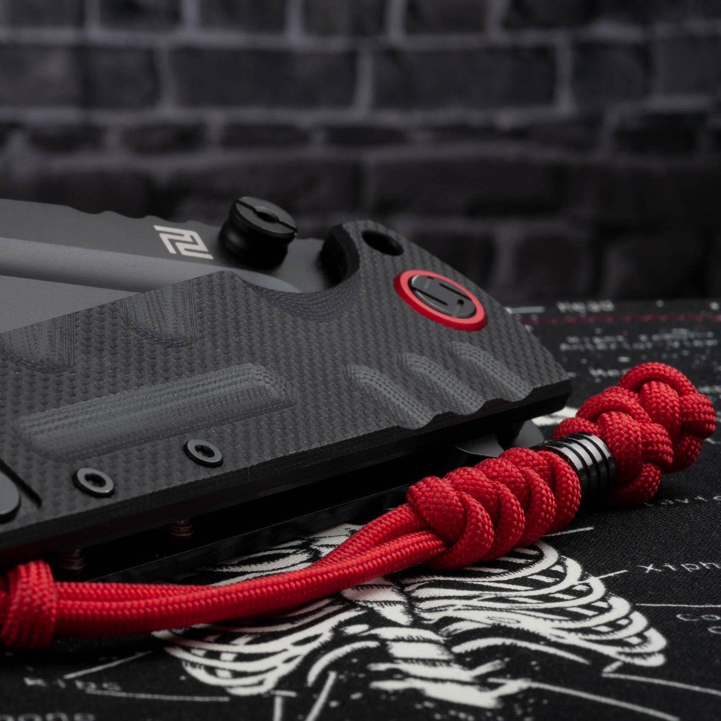 EDC Paracord Knife Lanyard With A Black Bead | Choose From 105 Colors and 2 Bead Styles