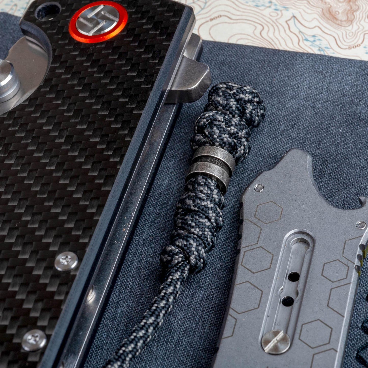 EDC Paracord Knife Lanyard With A Silver Bead | Choose From 105 Colors and 2 Bead Styles