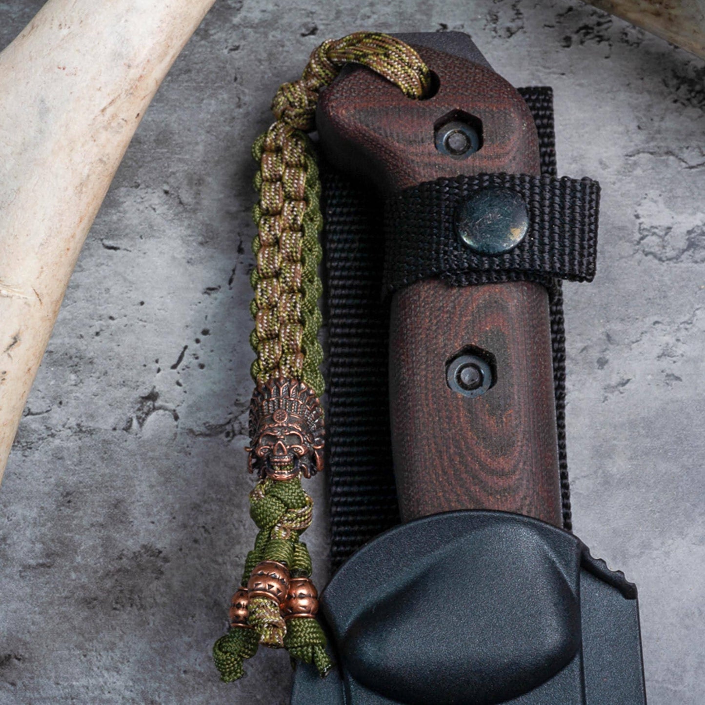 Multicam Bronze Indian Chief Paracord Knife Lanyard