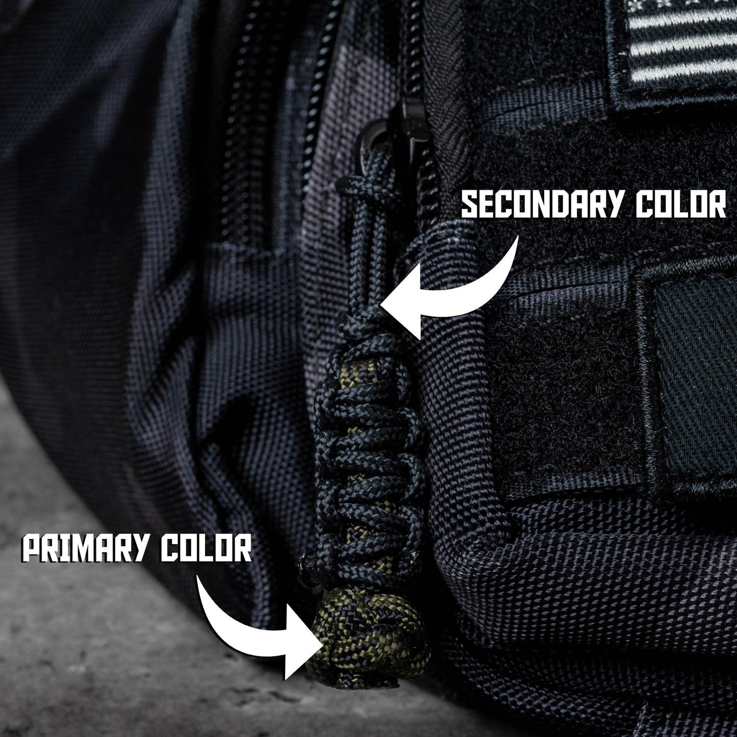 275 Paracord Hybrid Zipper Pulls With 550 Paracord Center (6 Pack) | Choose From Over 100 Paracord Colors