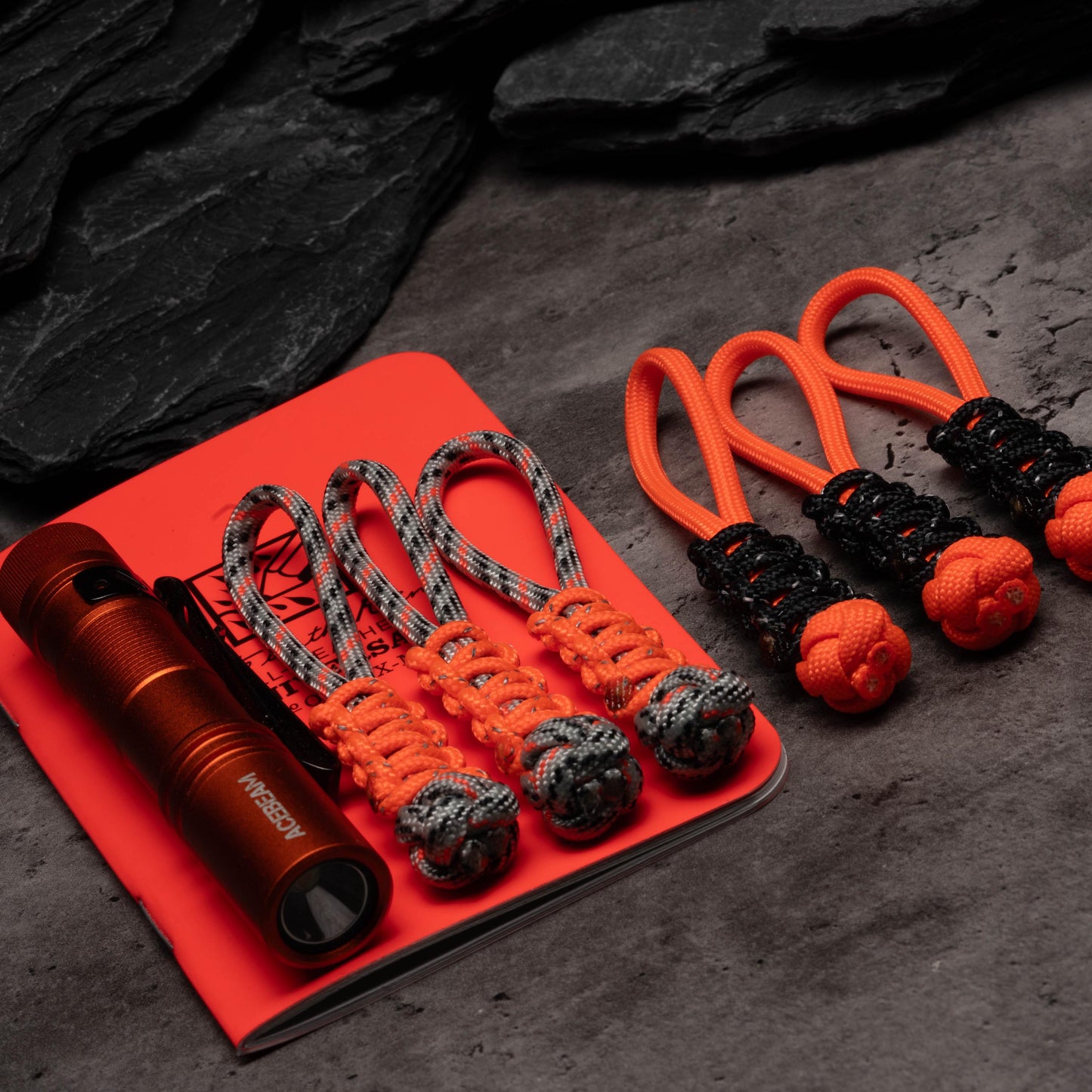 Two Color Cobra Knot Paracord Zipper Pulls (3-Pack ) | Customize From Dozens of Colors