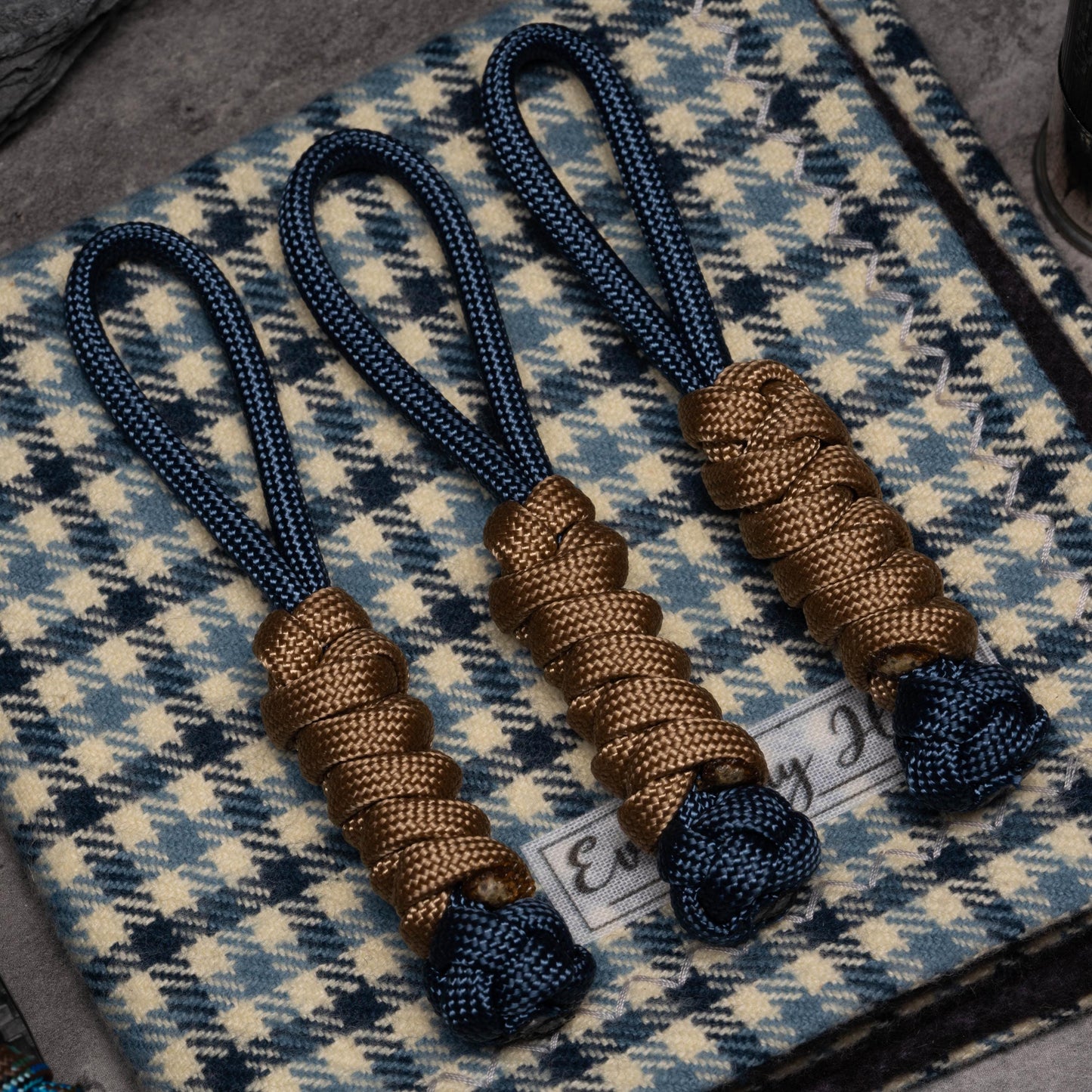 Two Color Rounded Paracord Zipper Pulls (3-Pack) | Choose From 70 Colors