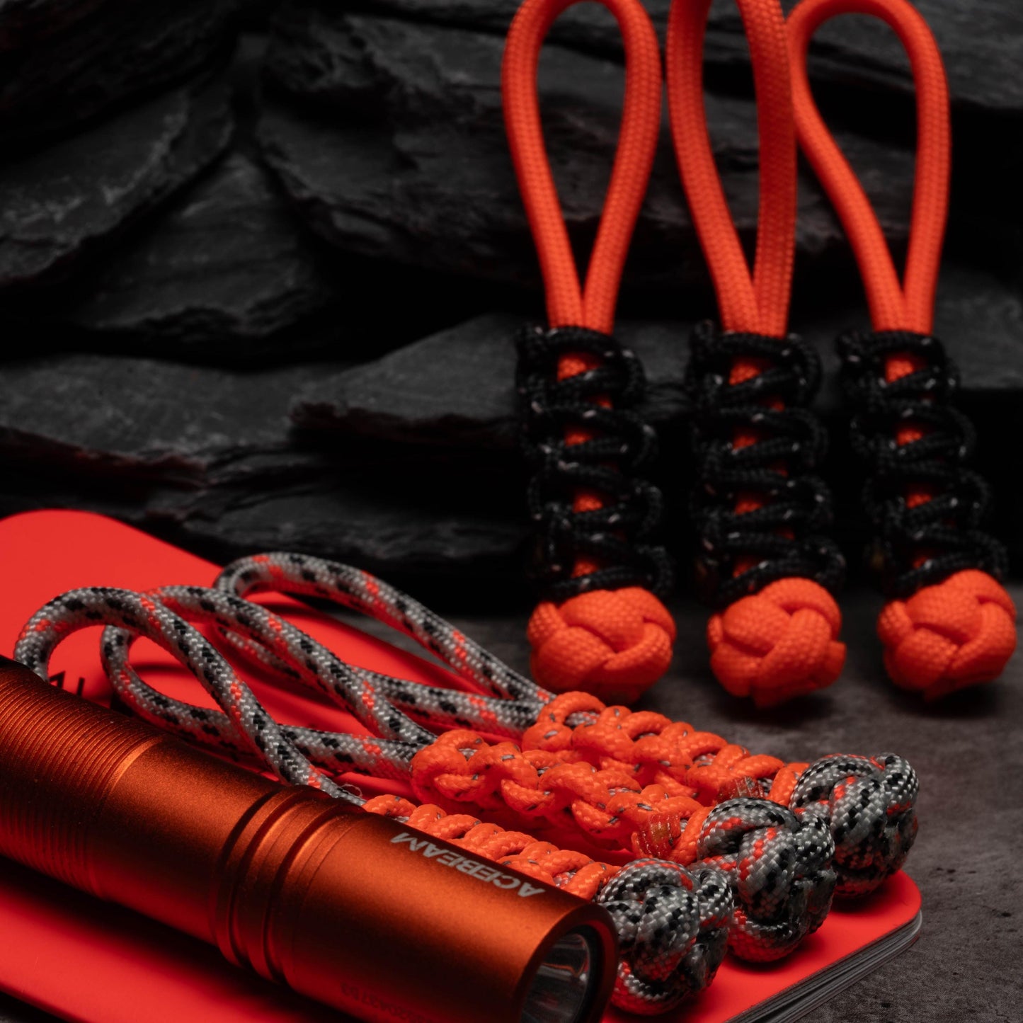 Two Color Cobra Knot Paracord Zipper Pulls (3-Pack ) | Customize From Dozens of Colors