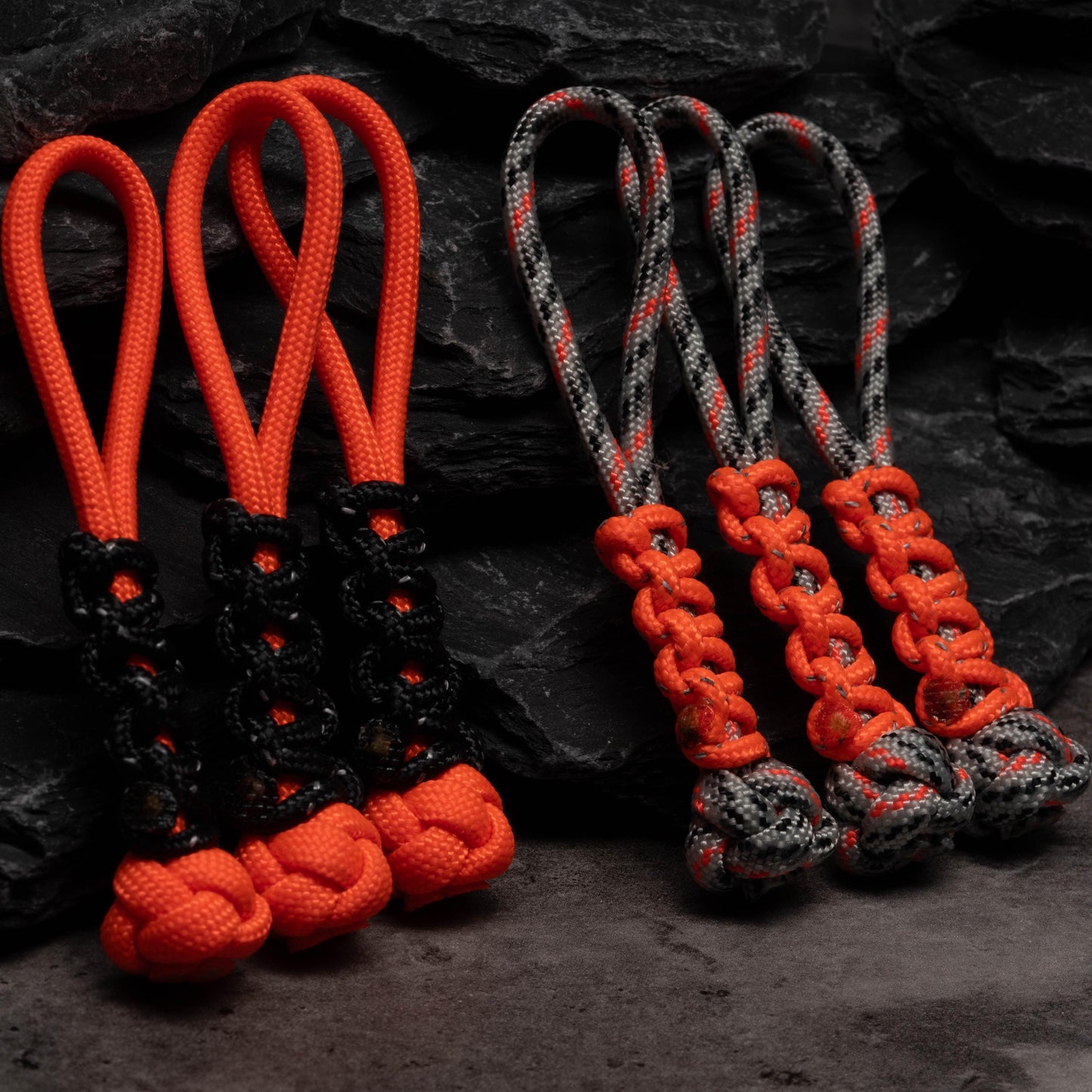 Two Color Cobra Knot Paracord Zipper Pulls (3-Pack ) | Customize From Dozens of Colors