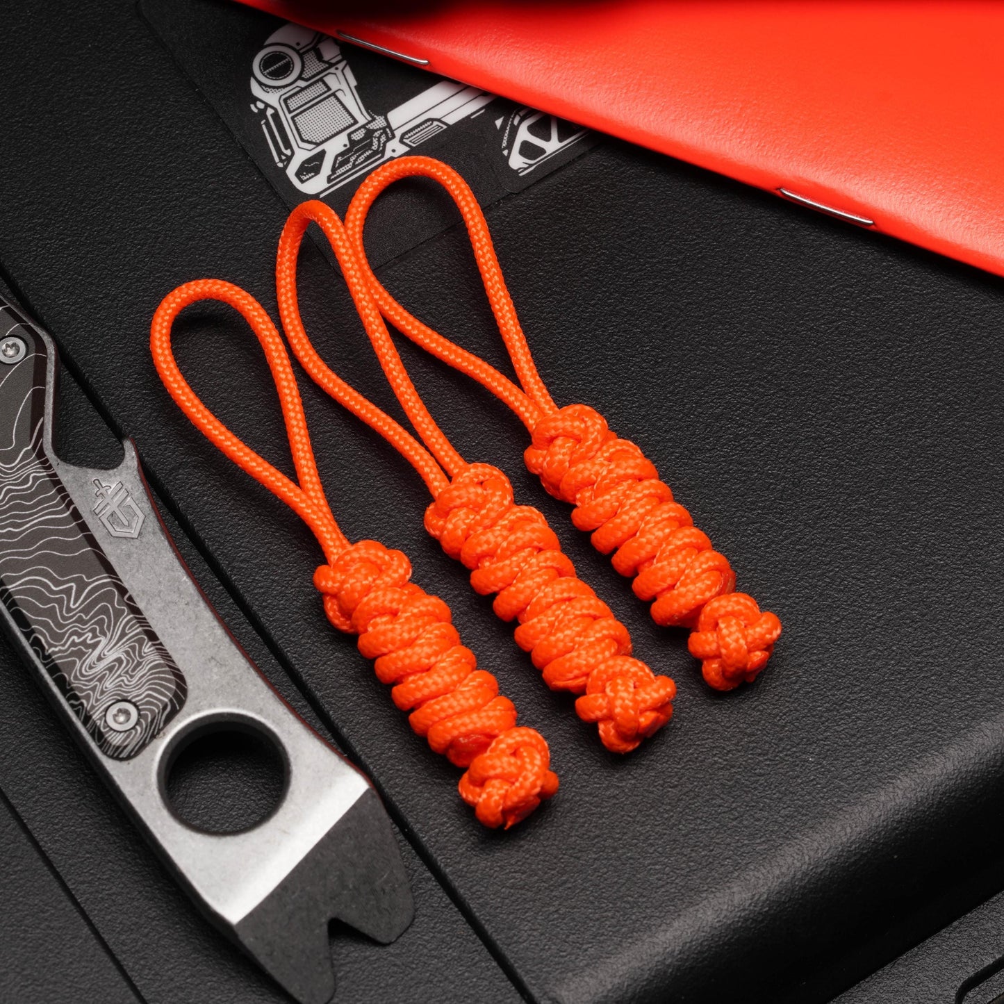 275 Paracord Zipper Pulls With 275 Paracord Center (3 Pack)