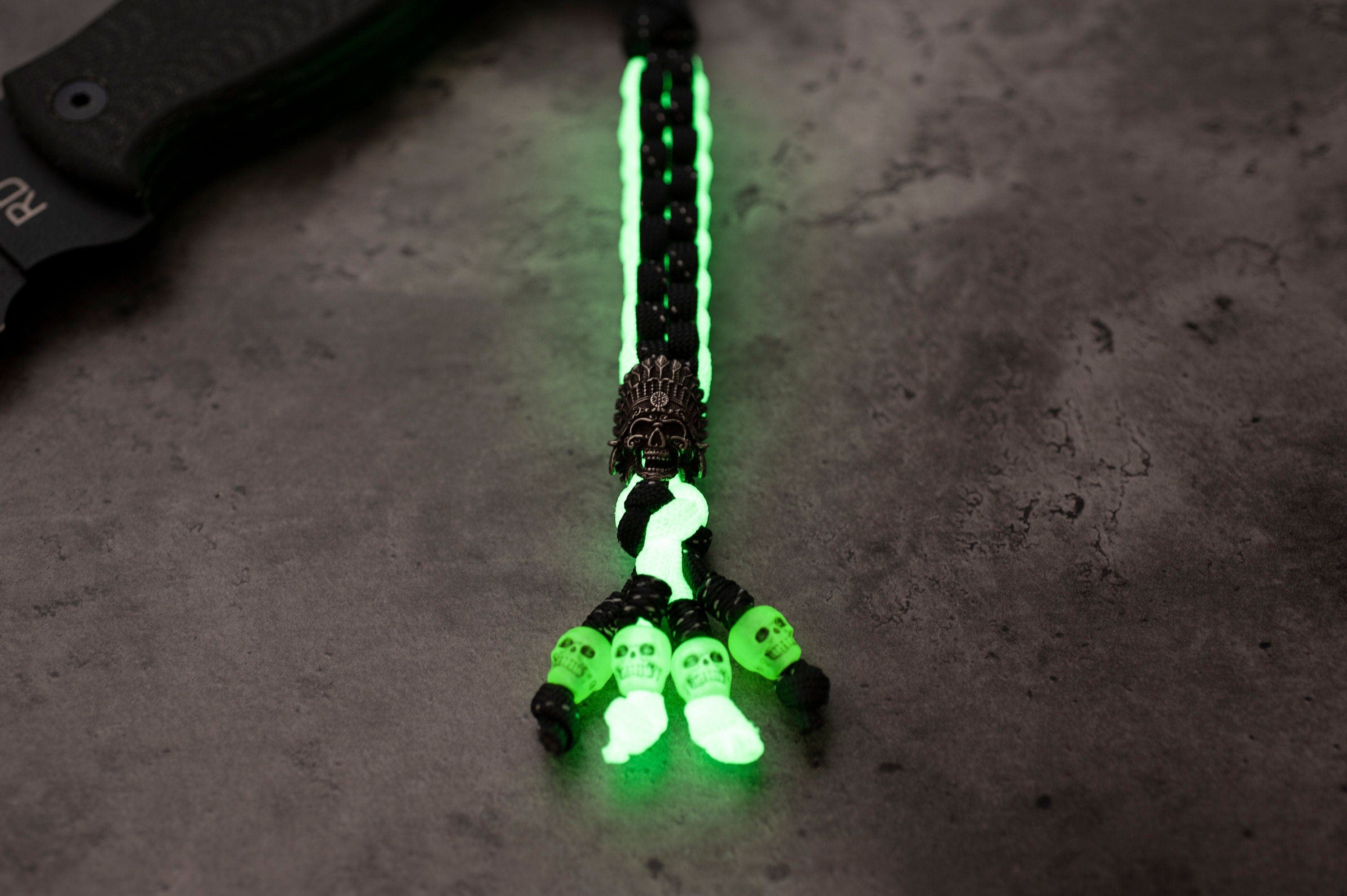 Glow In The Dark Night Stalker Indian Chief Paracord Knife Lanyard