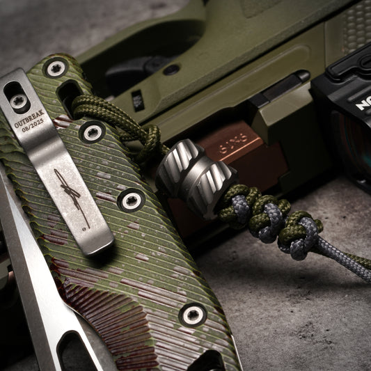 Two-Tone 275 Paracord Knife Lanyard | Stonewashed Titanium Bead